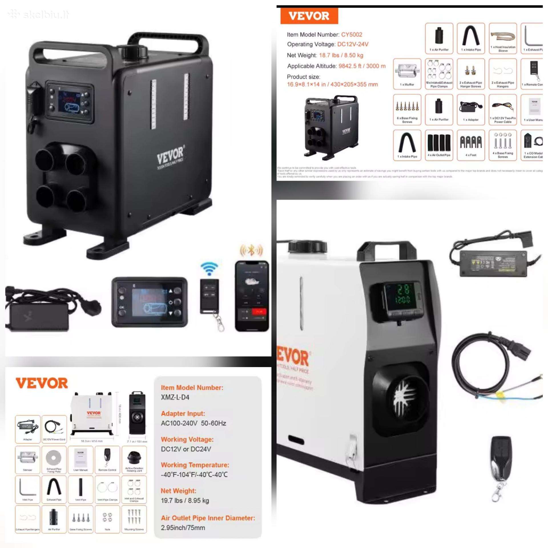 Dyzelinis šildytuvas Vevor su 220v adapteriu