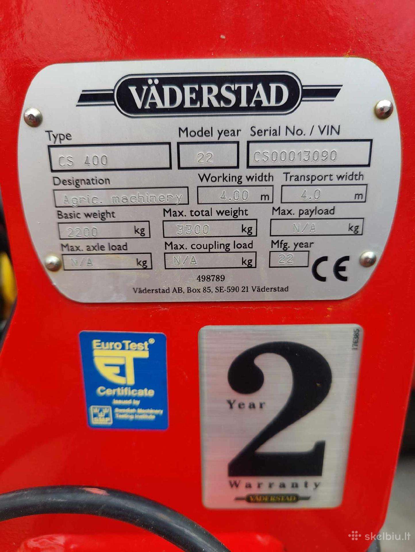 Vaderstad Cultus 400 Sc