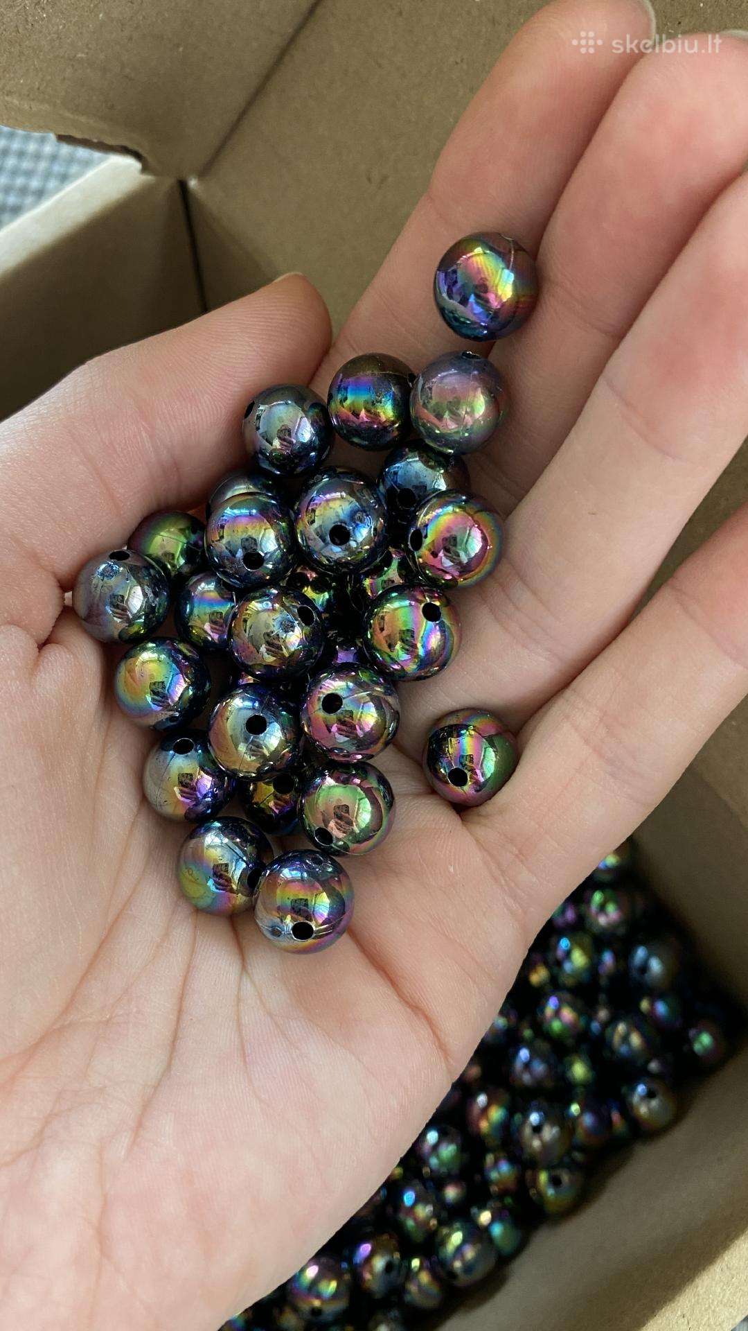 Margi spalvingi karoliukai, skersmuo 10mm, 500 vnt