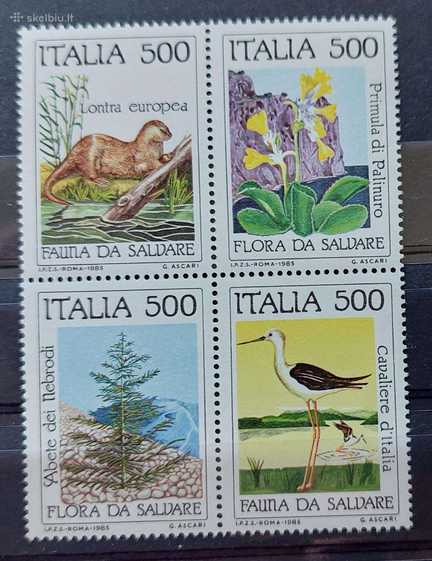 Italija 1985 gamta, švarus, Michel Nr.1926-1929