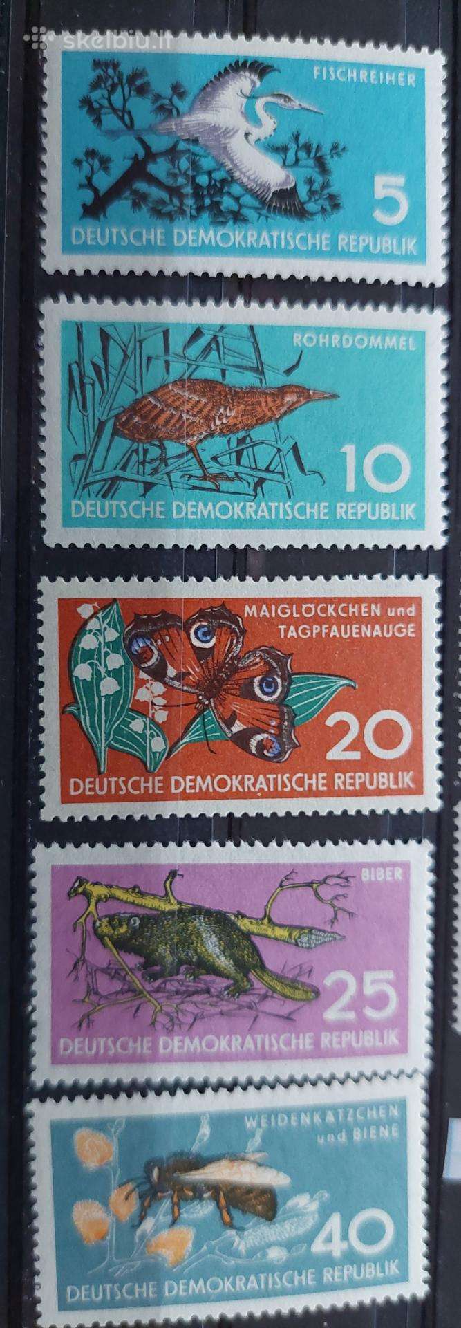 Vokietija(ddr) 1959 fauna, švarus, Michel Nr.688-6