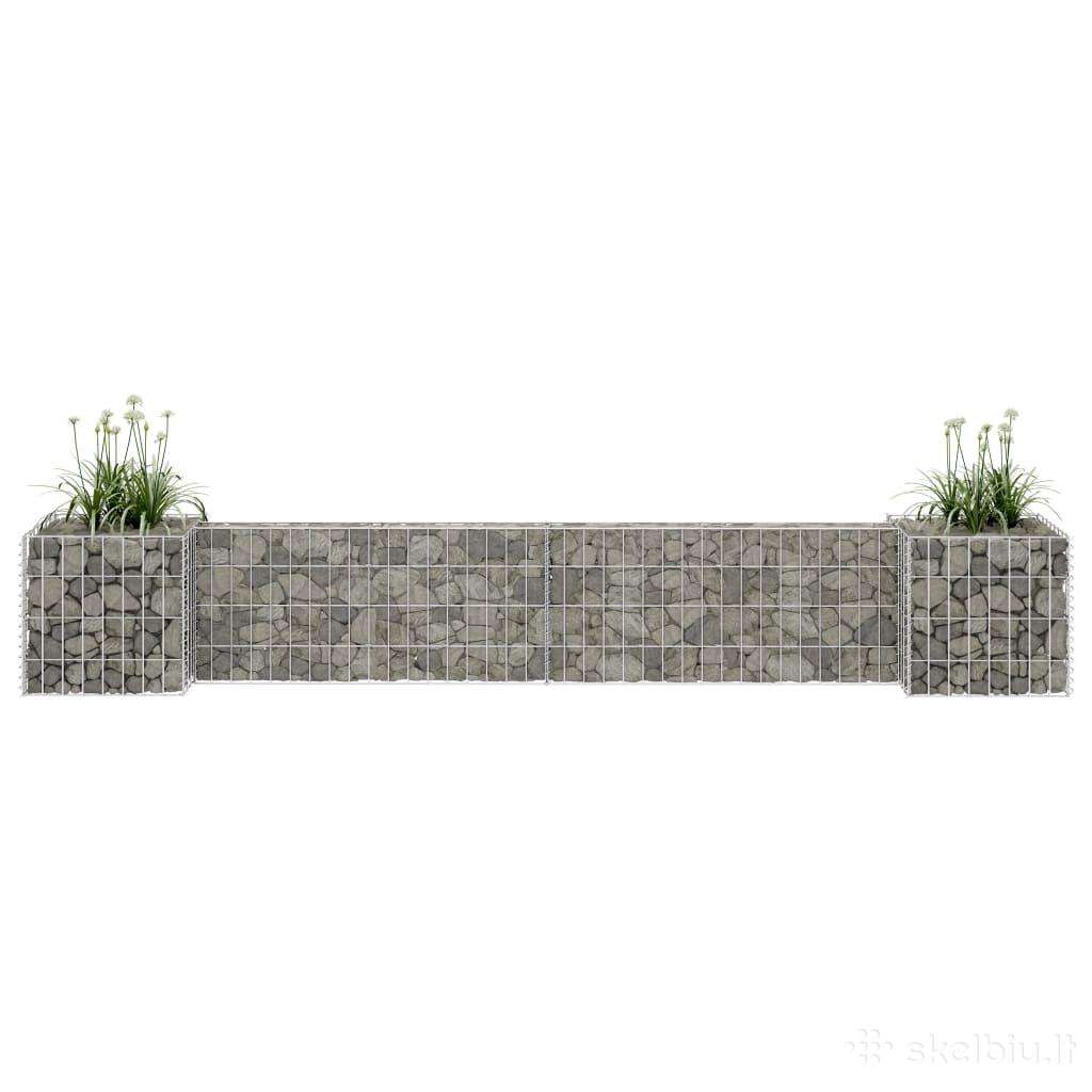 Vidaxl Gabiono vazonas, 260x40x40cm, H forma
