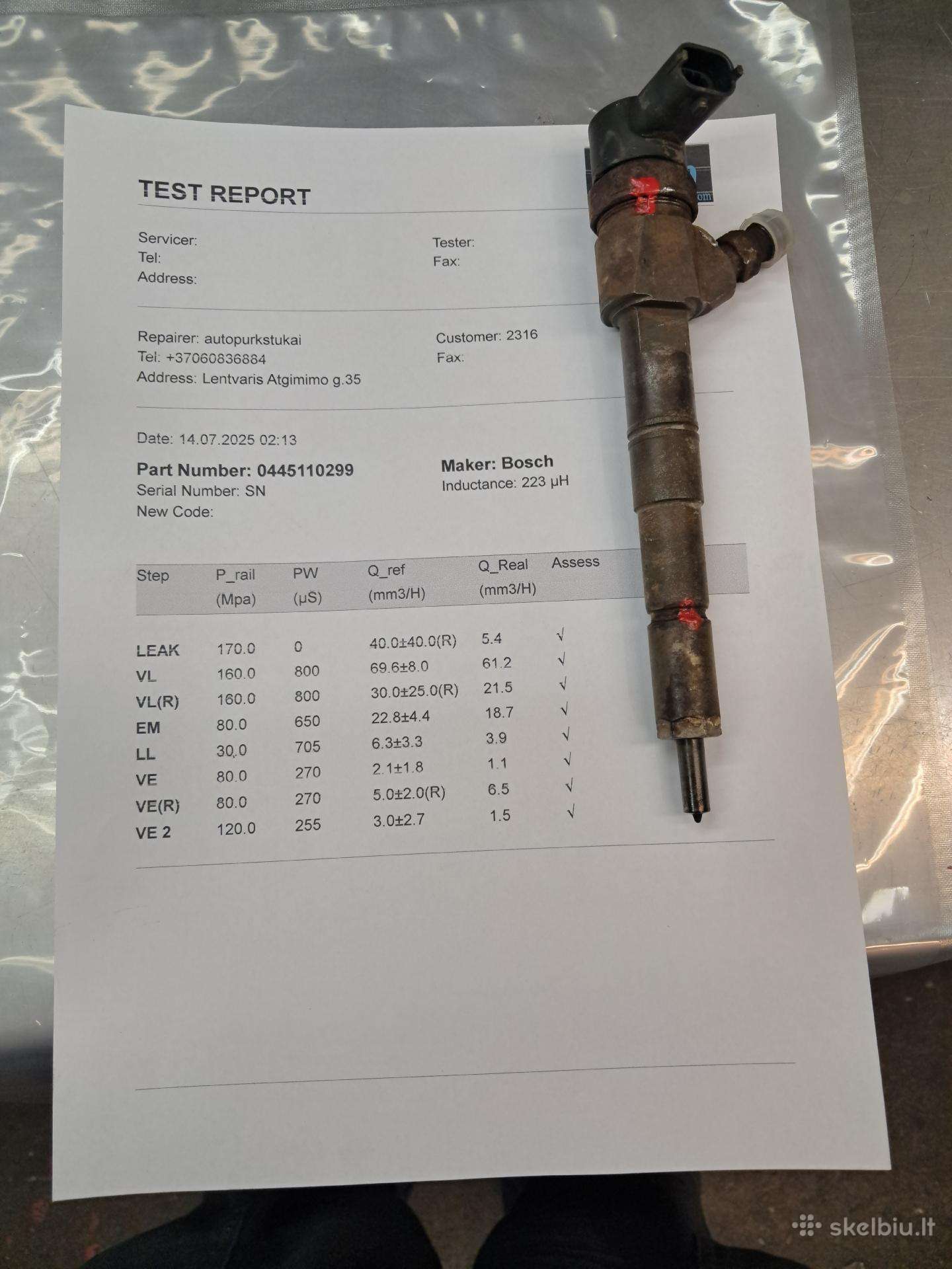 Opel Combo injection system