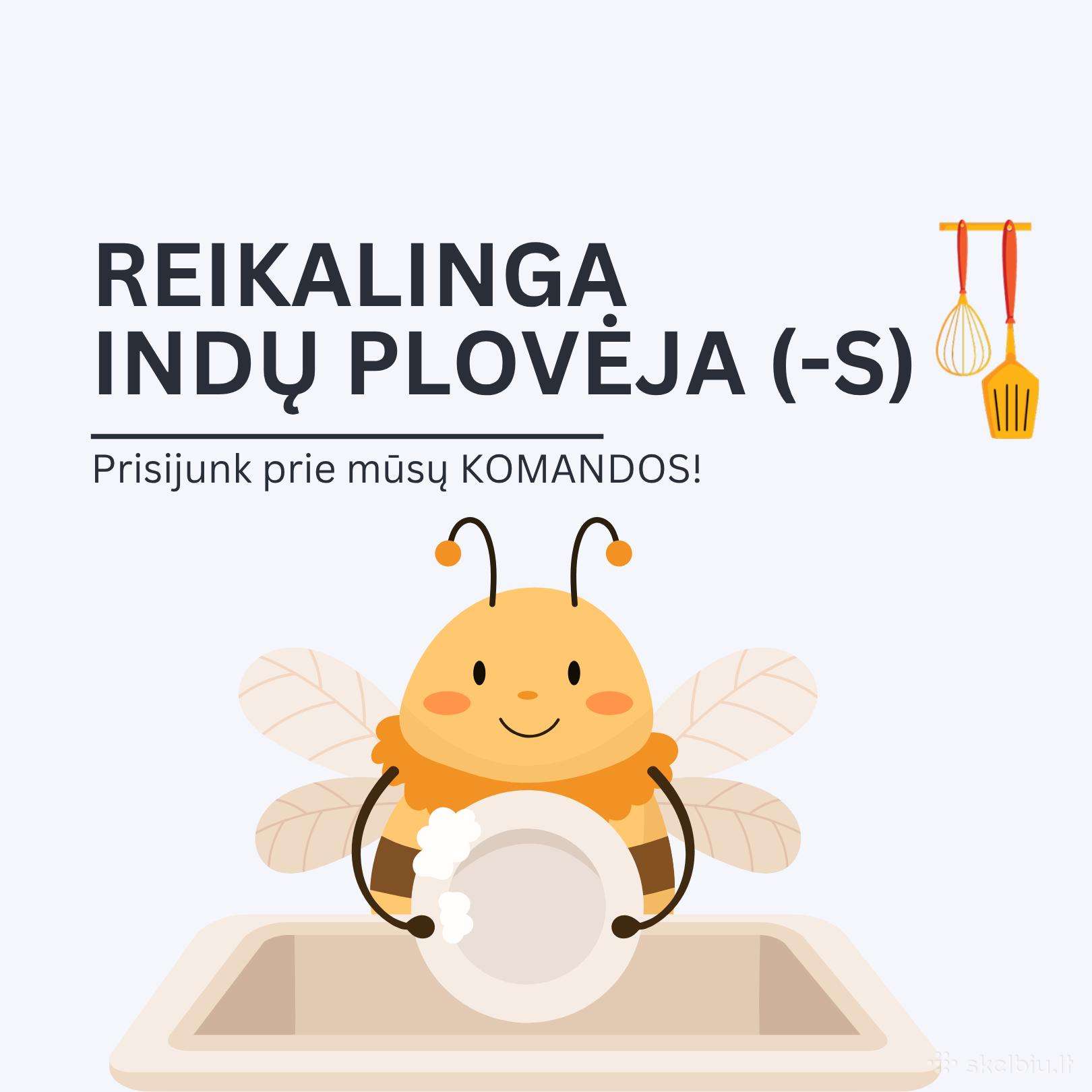 Ieškome indų plovėjos (-o)