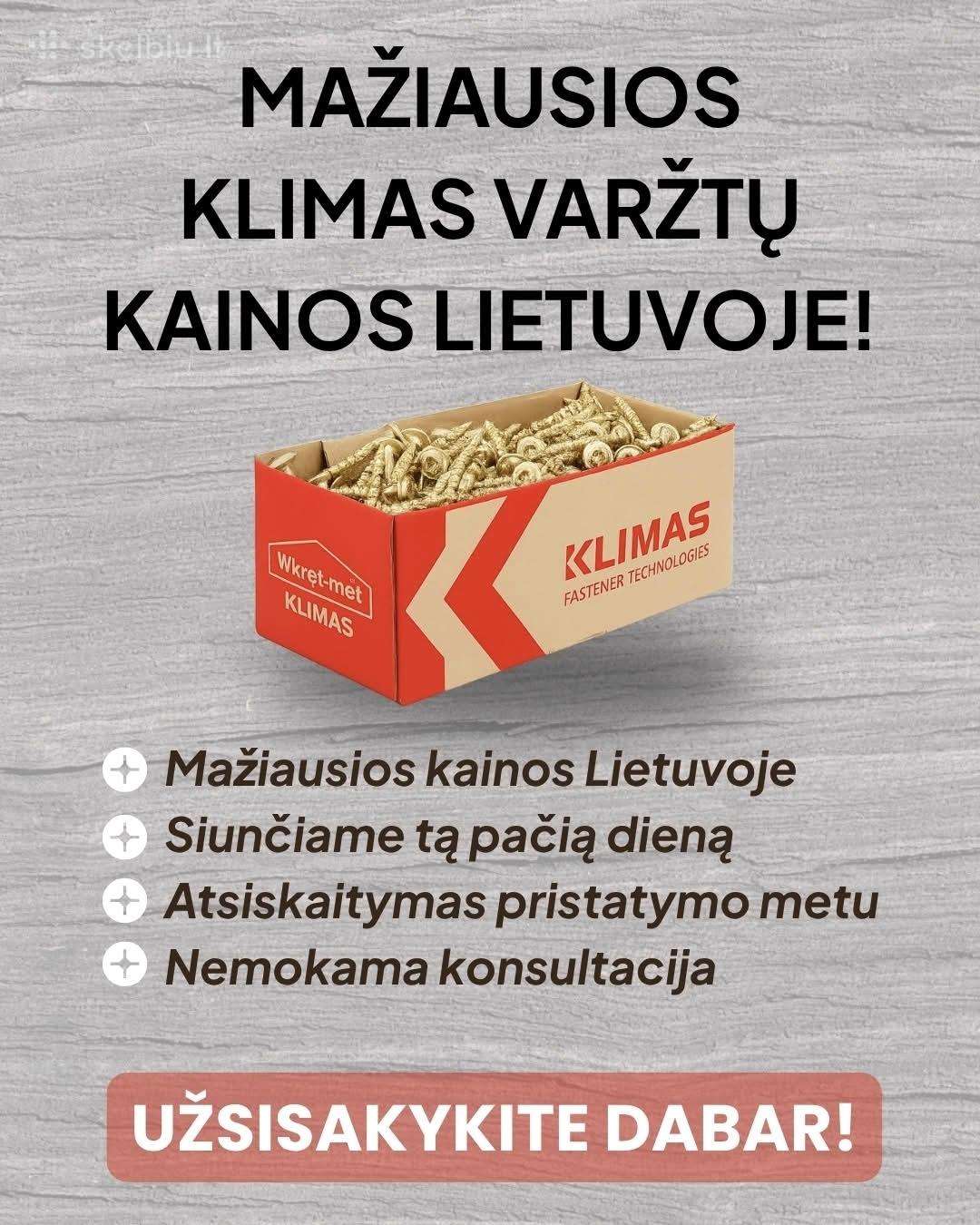 Klimas medsraigčiai įleidžiama galva 