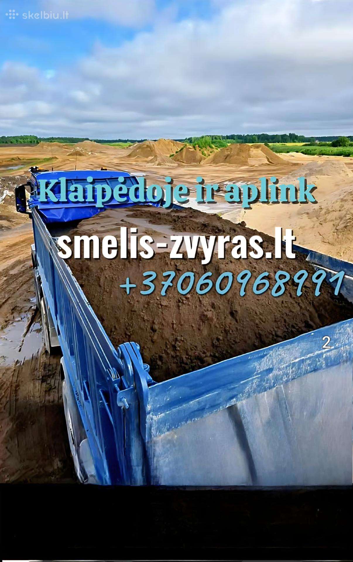 Juodzemis, smelis, zvyras, skalda ir gruntas.