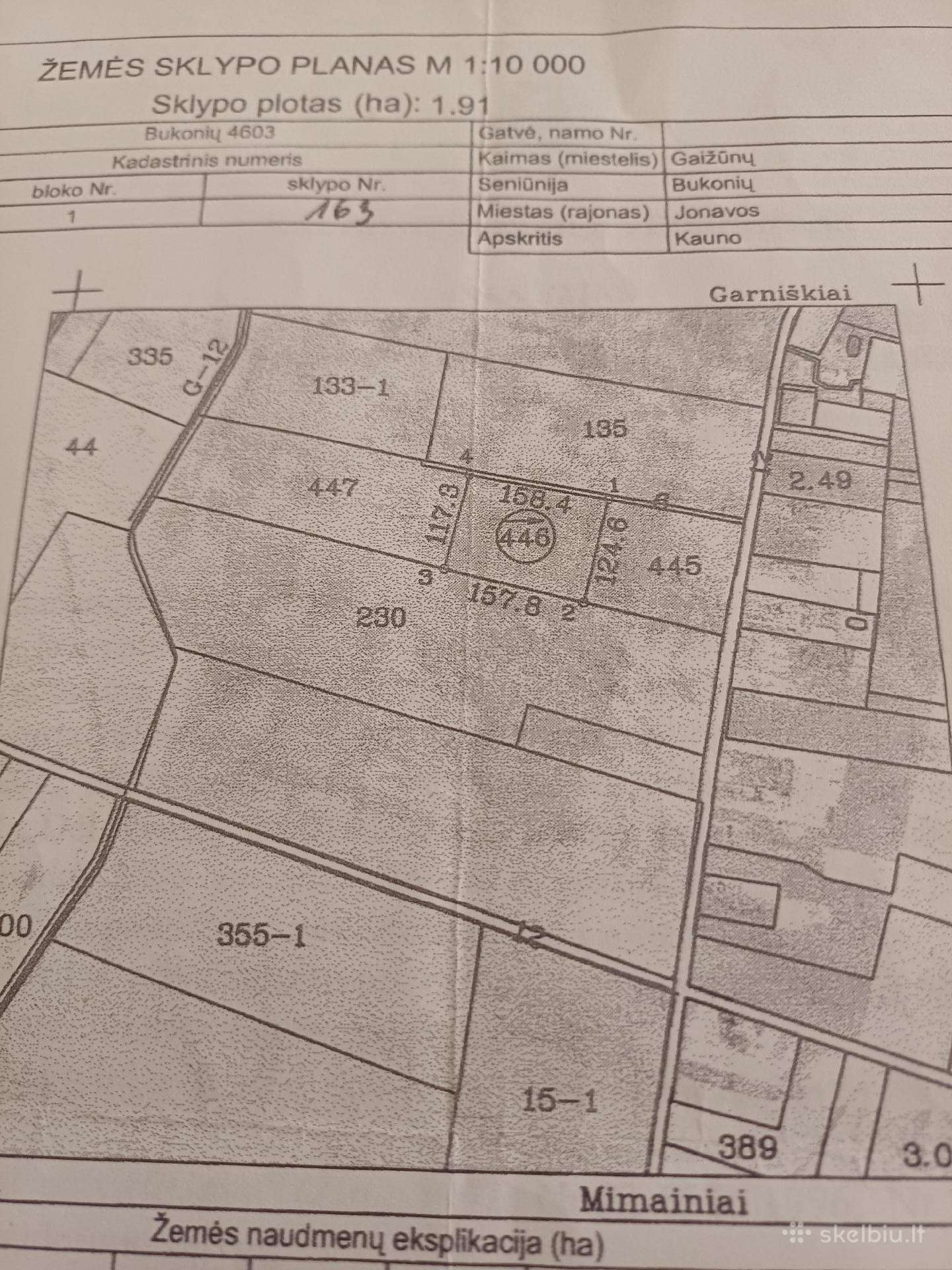 Parduodamas 1,91 ha žemės ūkio paskirties sklypas