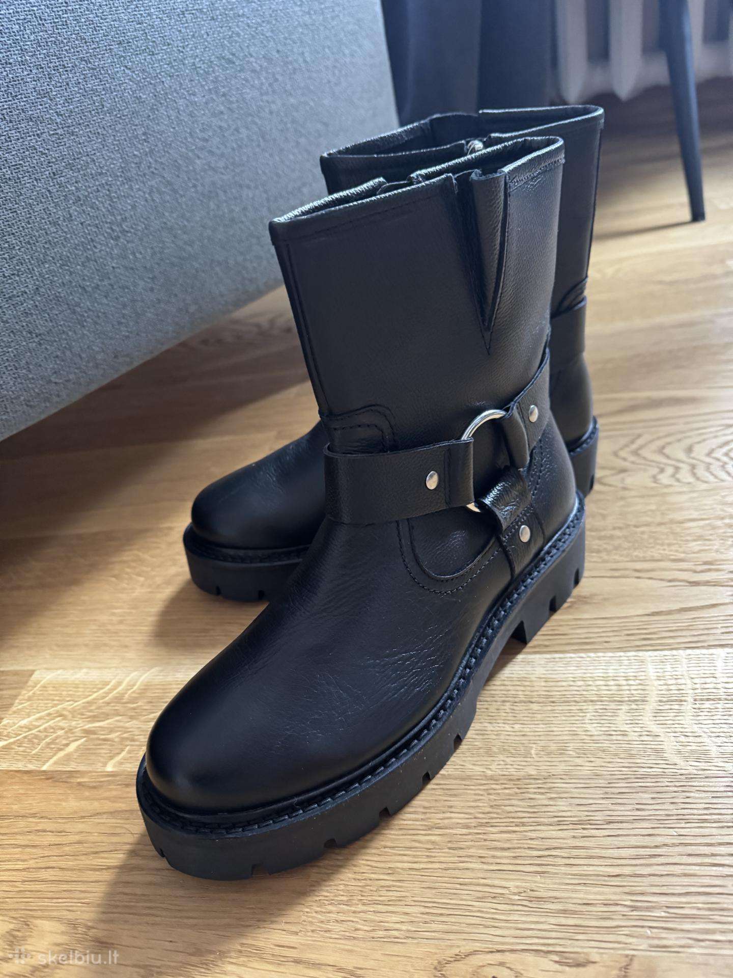 Nauji odiniai “biker stiliaus aulinukai 39 dydis