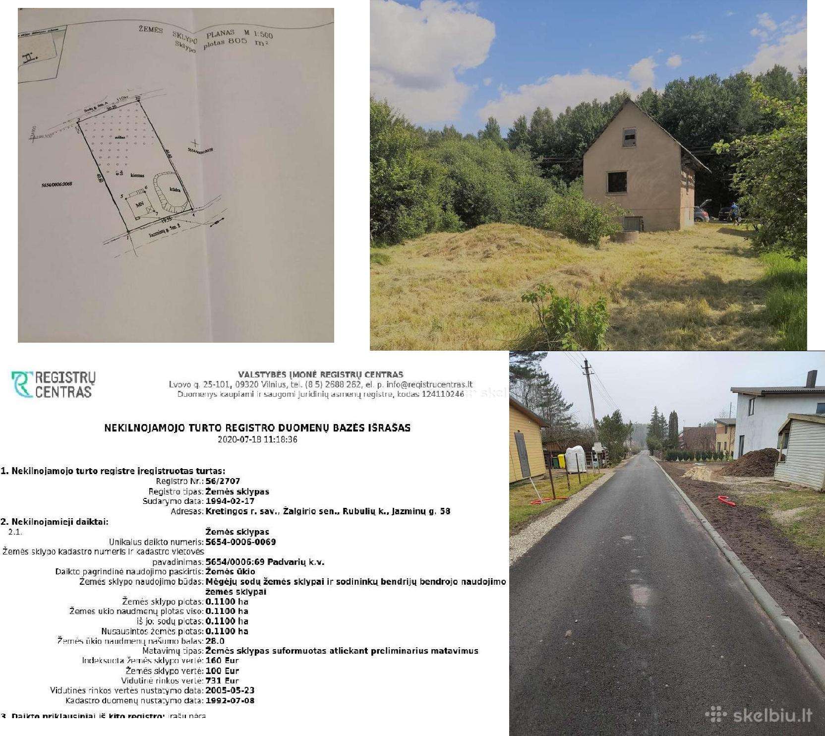 Sodo sklypas, namas Kretingoje, s.b. Minija