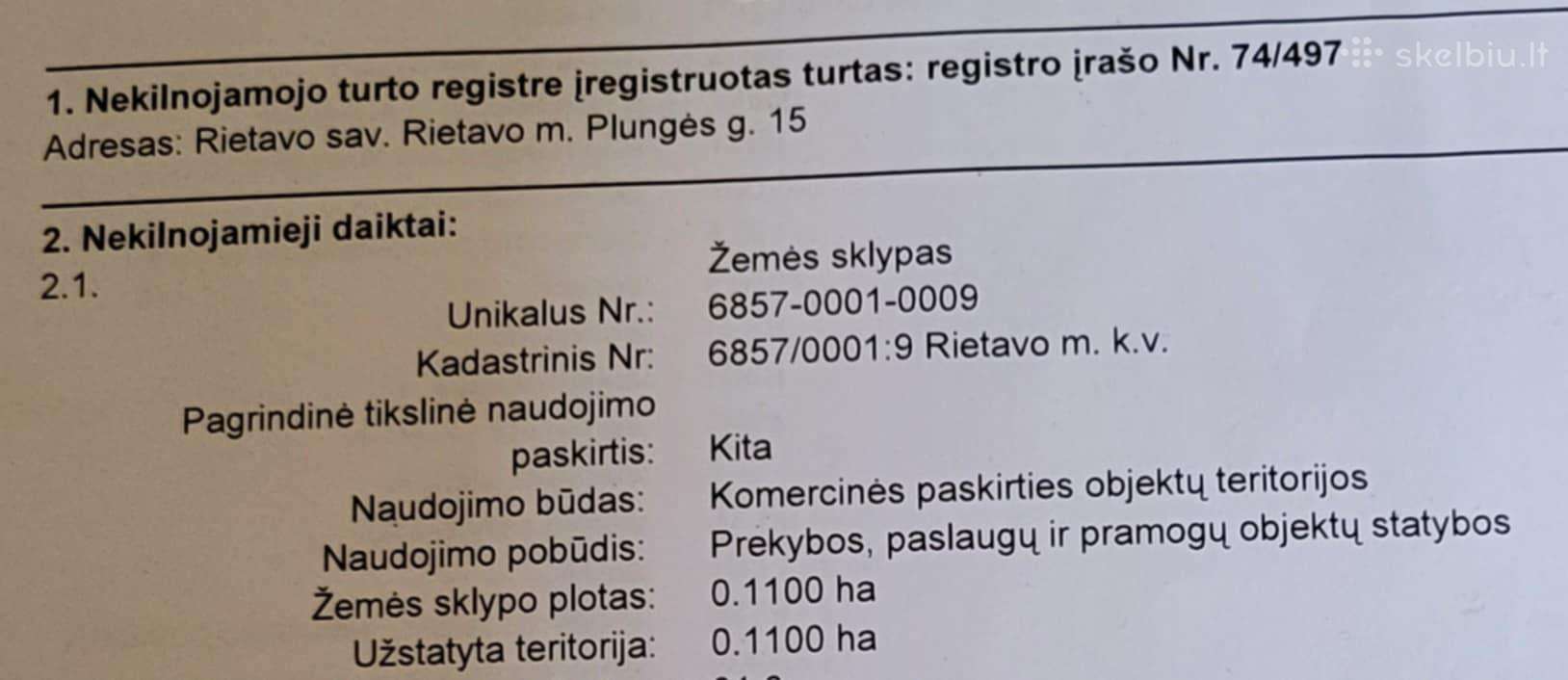 Parduodu komersinės patalpas, Rietavas, Plungės g.