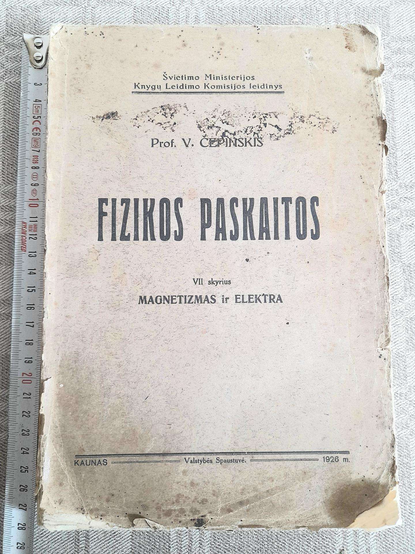 Fizikos paskaitos "Magnetizmas ir elektra" 1926m