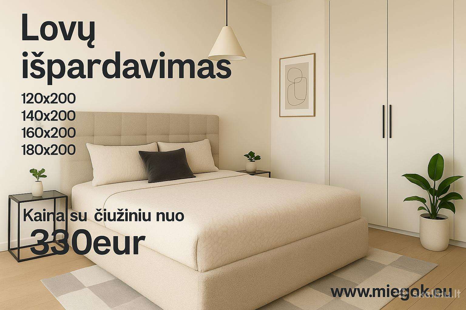 Lova ir Čiužinys nuo 330eur