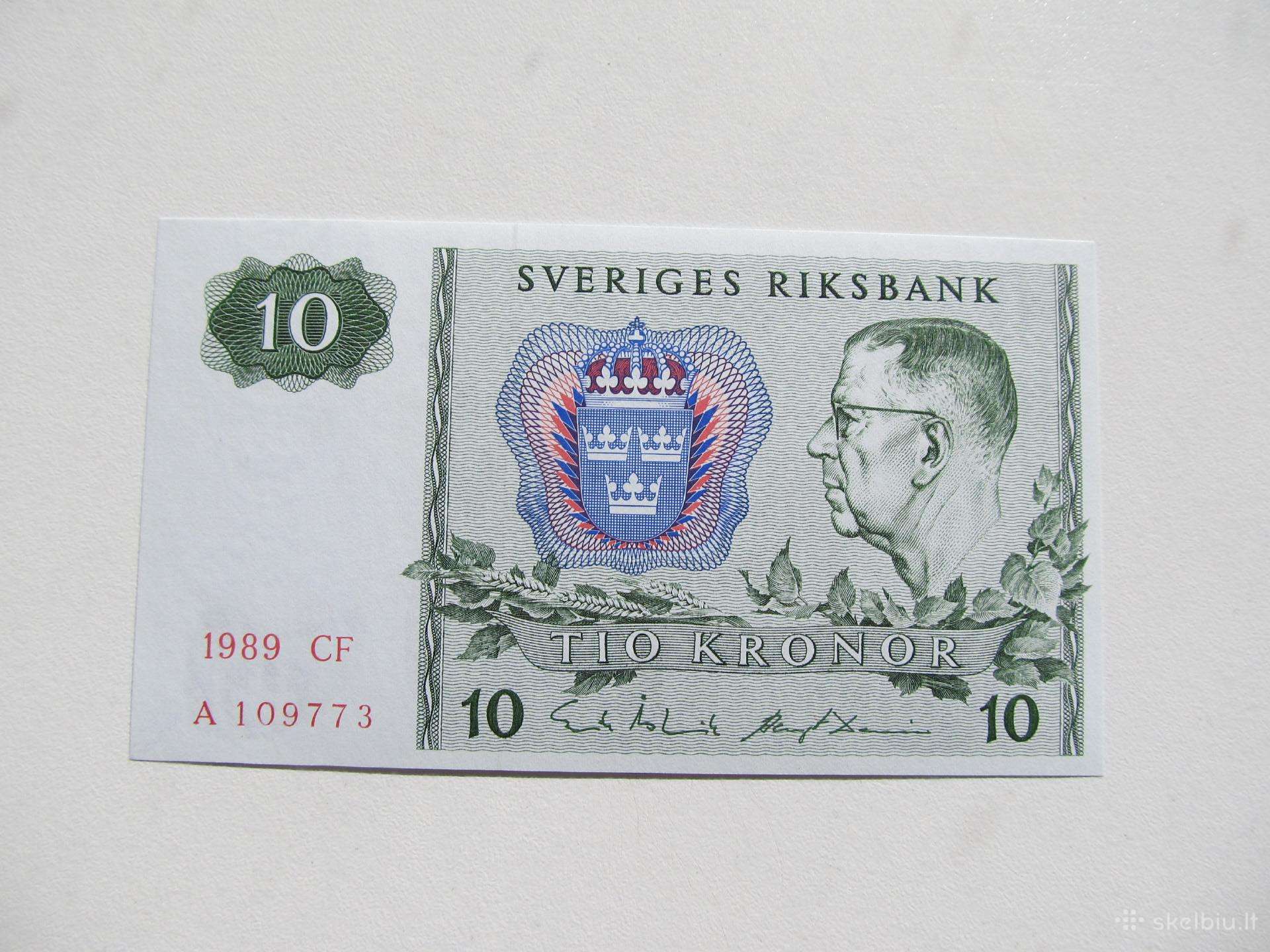 10 kronu , Švedija , 1989