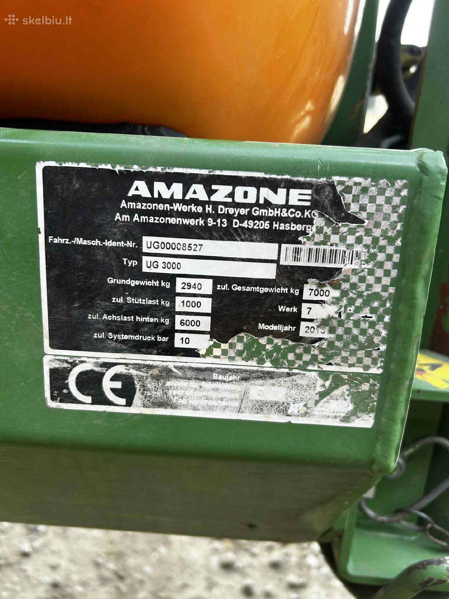 Amazone UG 3000, purkštuvai
