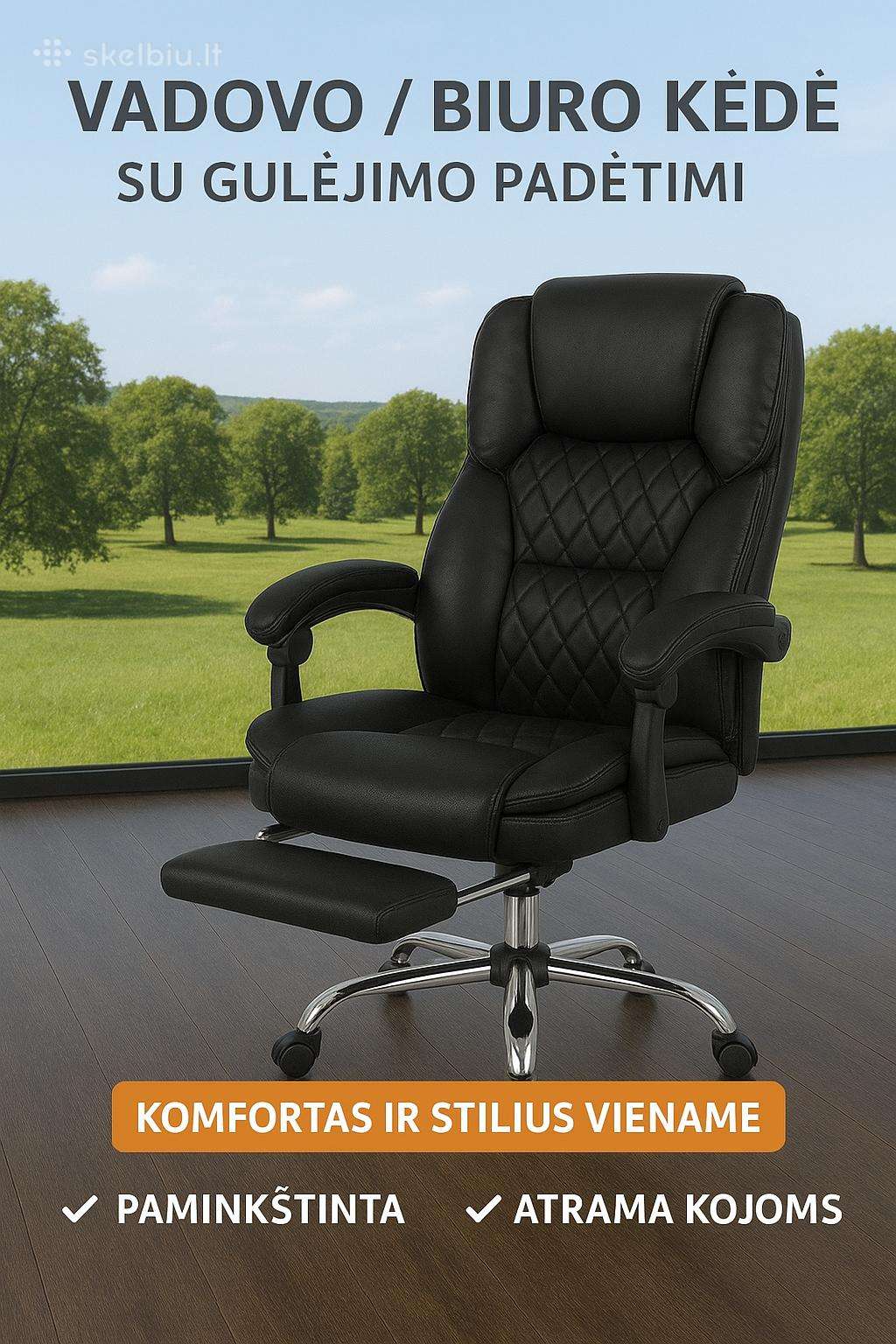 Ergonomiška vadovo / biuro kėdė su gulėjimo funkci