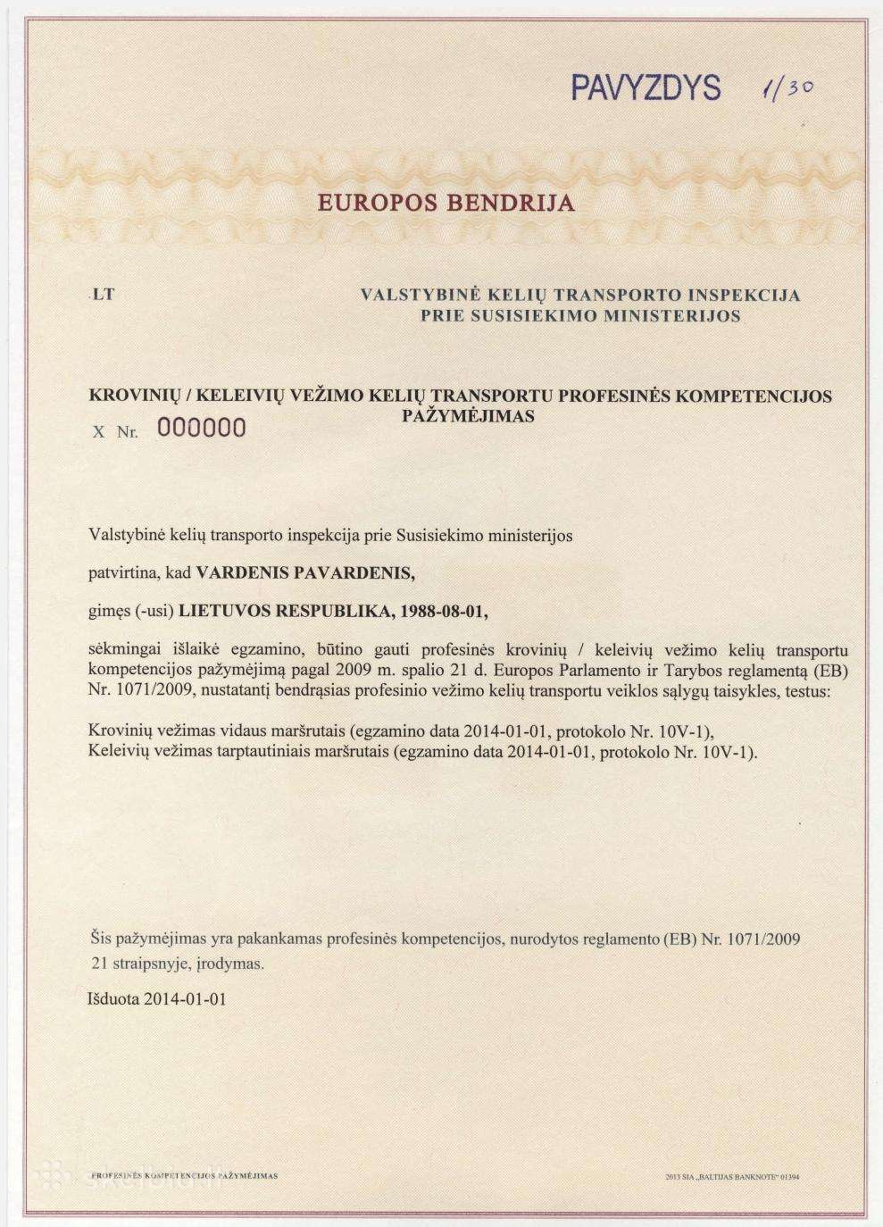 Transporto vadybininkas atstovauti Ltsa