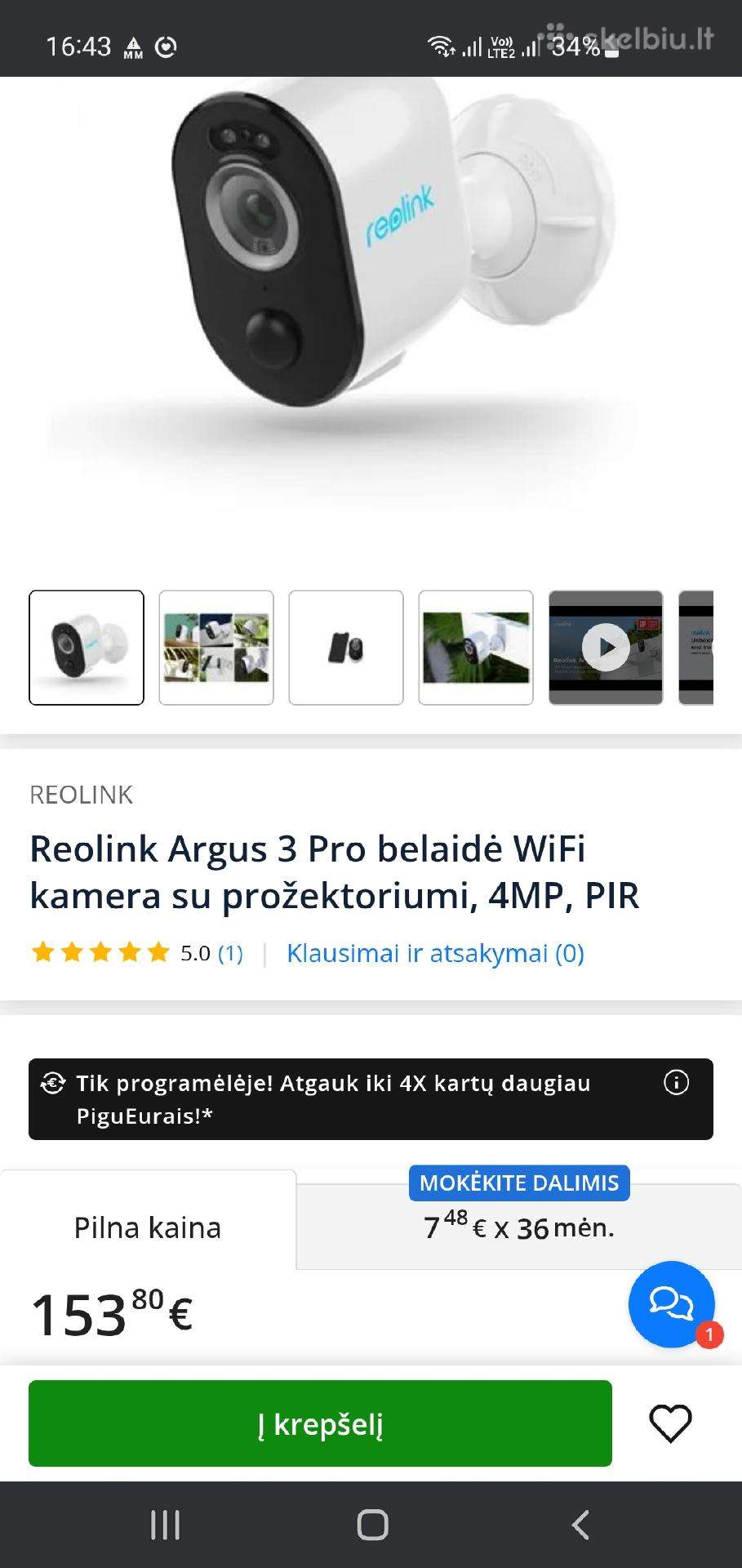Ismani autonomine Reolink argus 3 pro