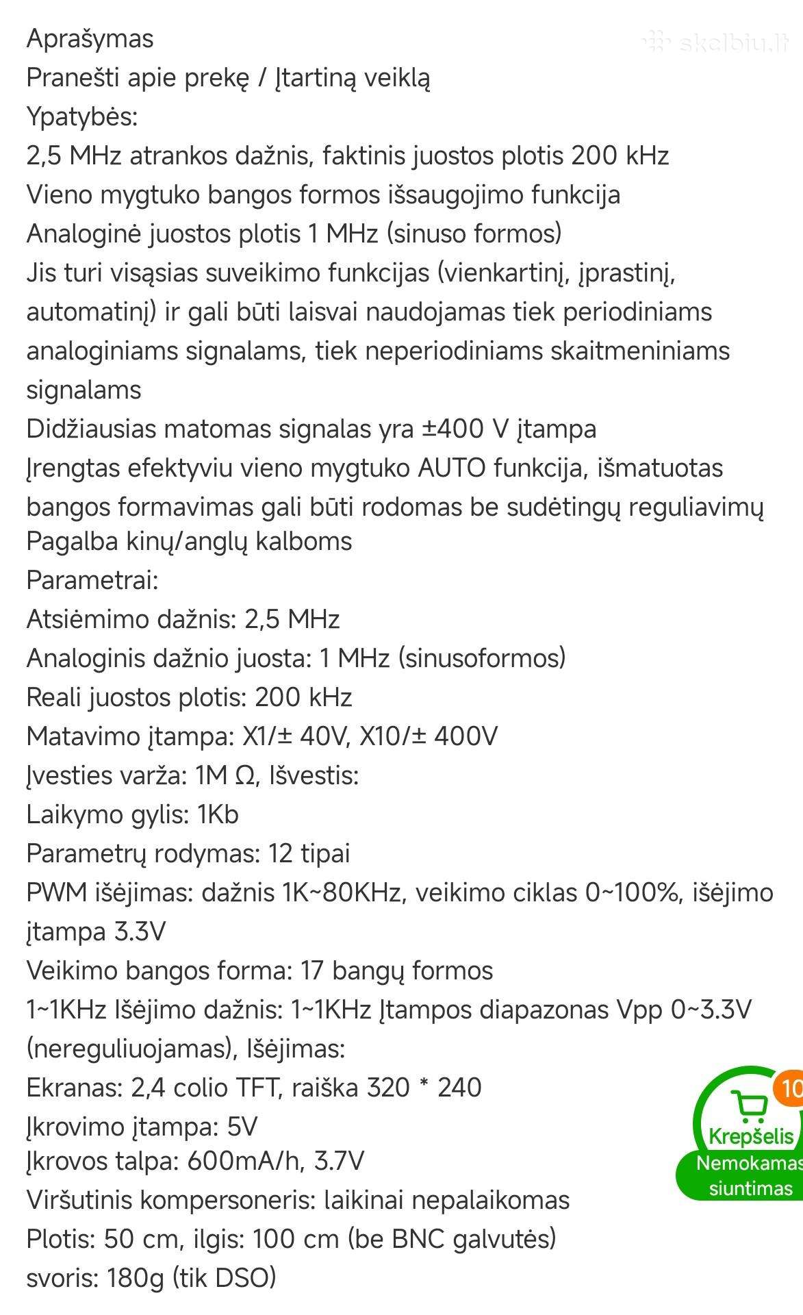 Parduodu Skaitmenini osciloscipe
