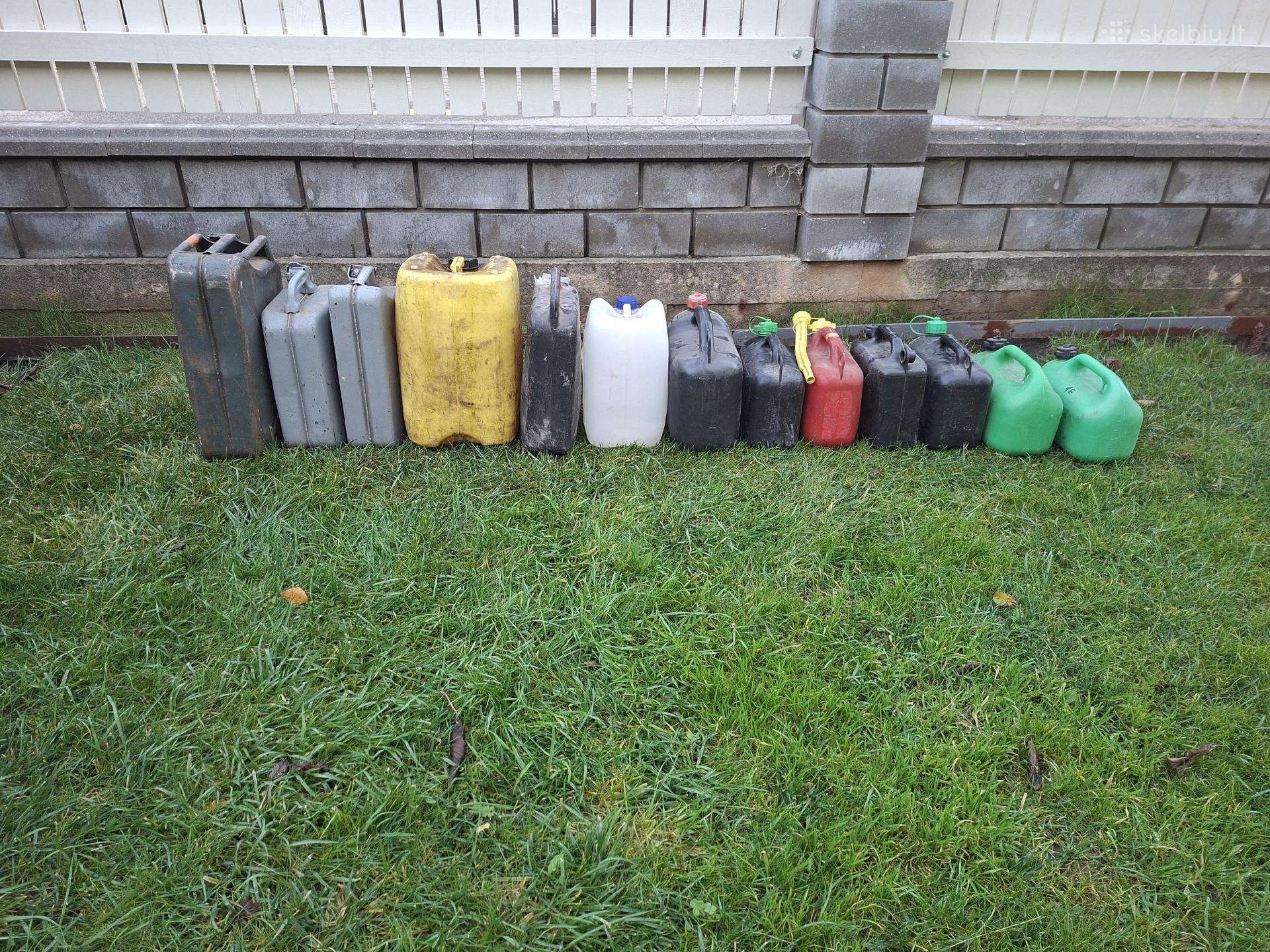 Metaliniai ir plastikiniai kanistrai