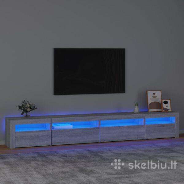 Balta TV spintelė su LED apšvietimu, 2703540cm
