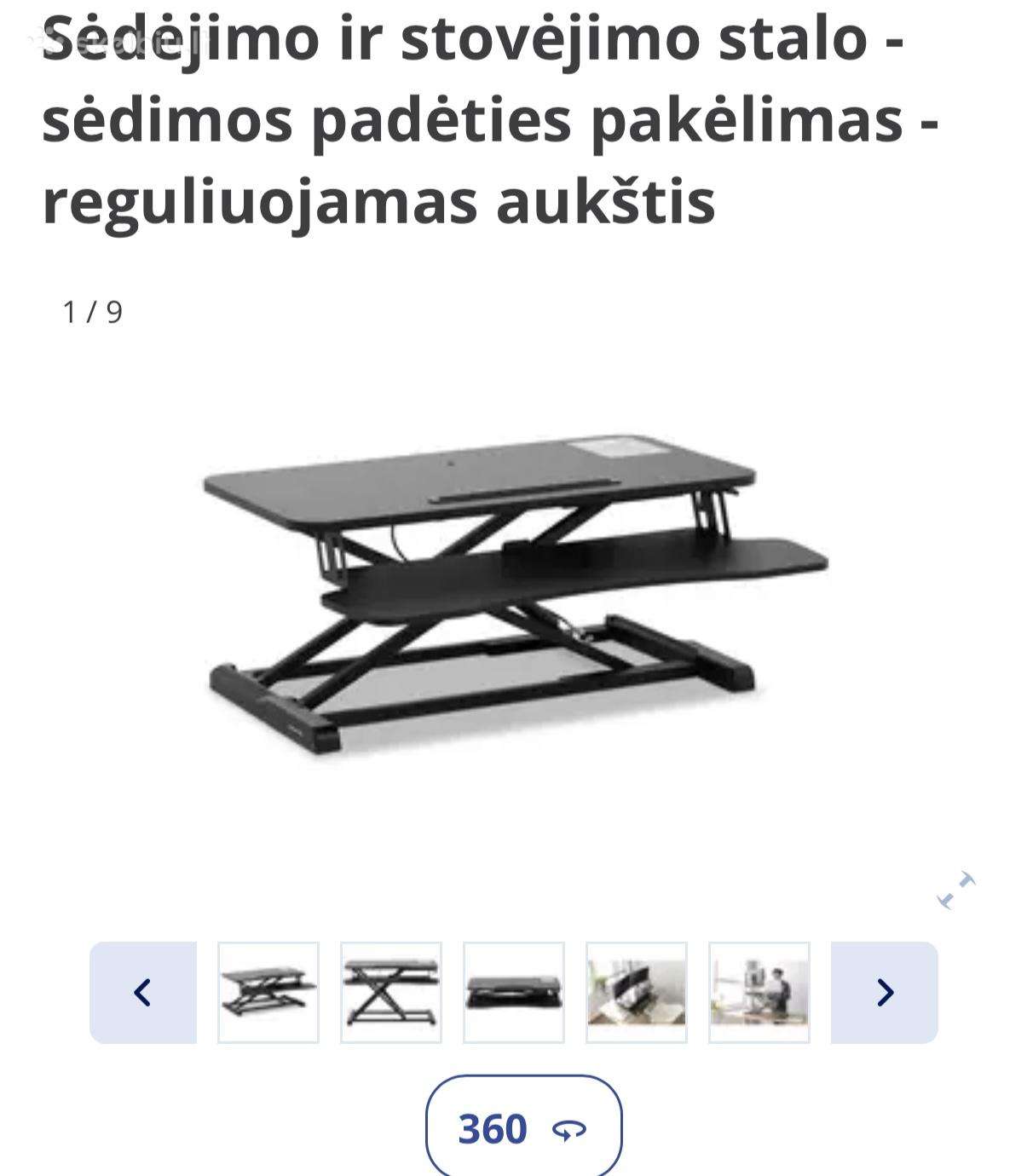 Sėdėjimo ir stovėjimo stalas pakelėjas