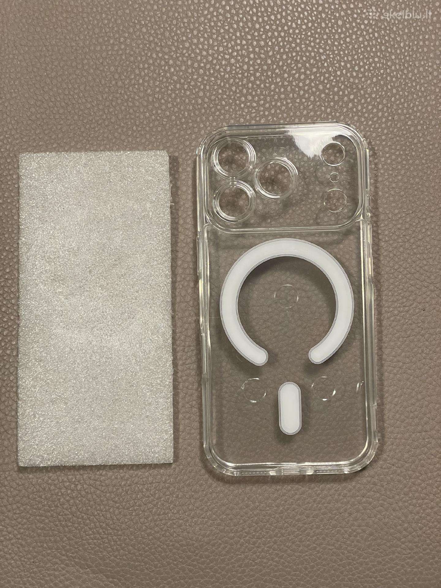 iPhone 17 pro permatomas dekliukas magnetinis