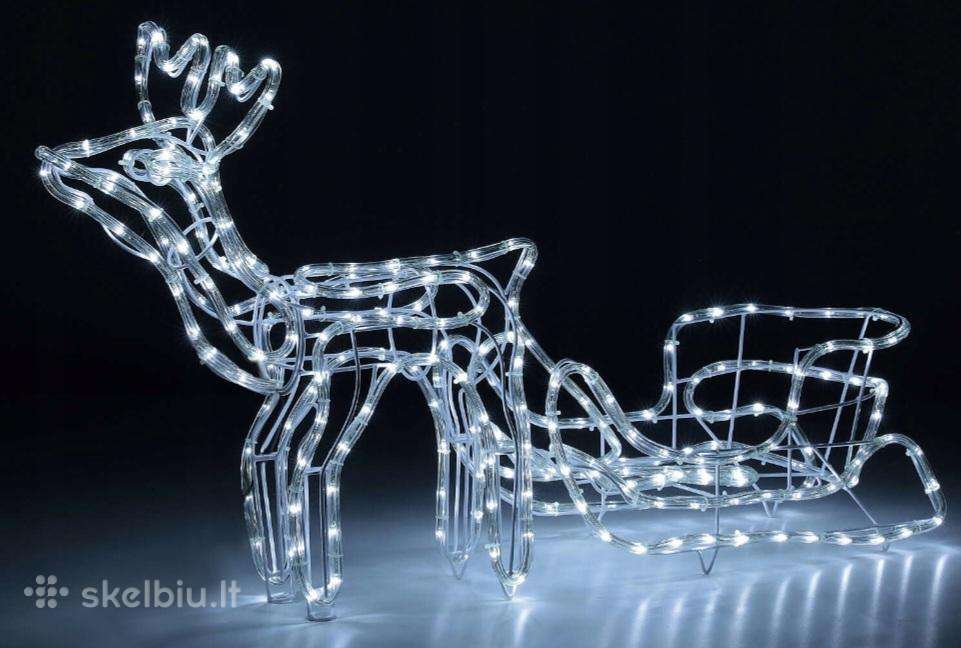 LED dekoracija elnias su rogėmis