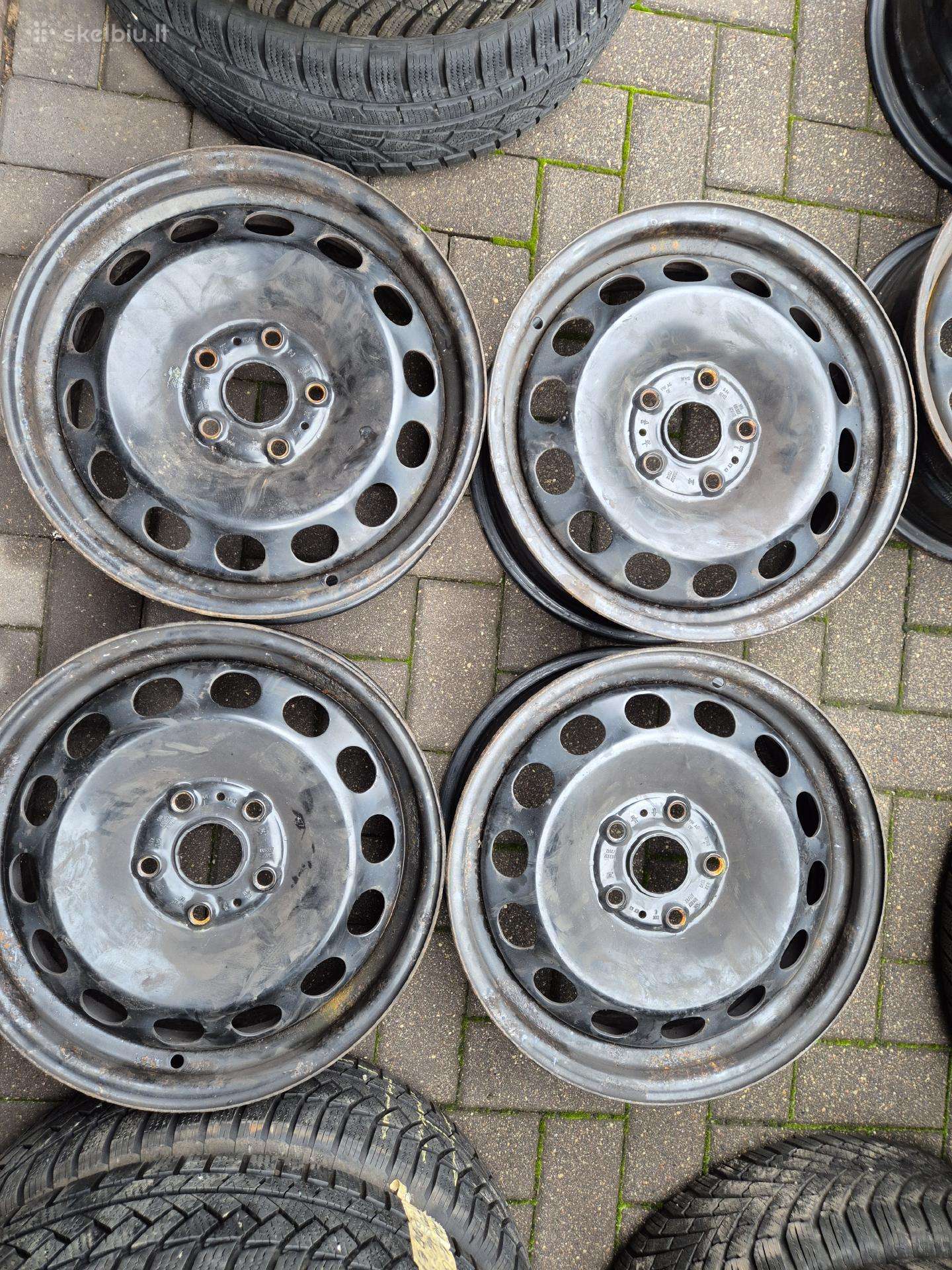 Skardiniai Audi-VW diskai R16, diskų gaubtai
