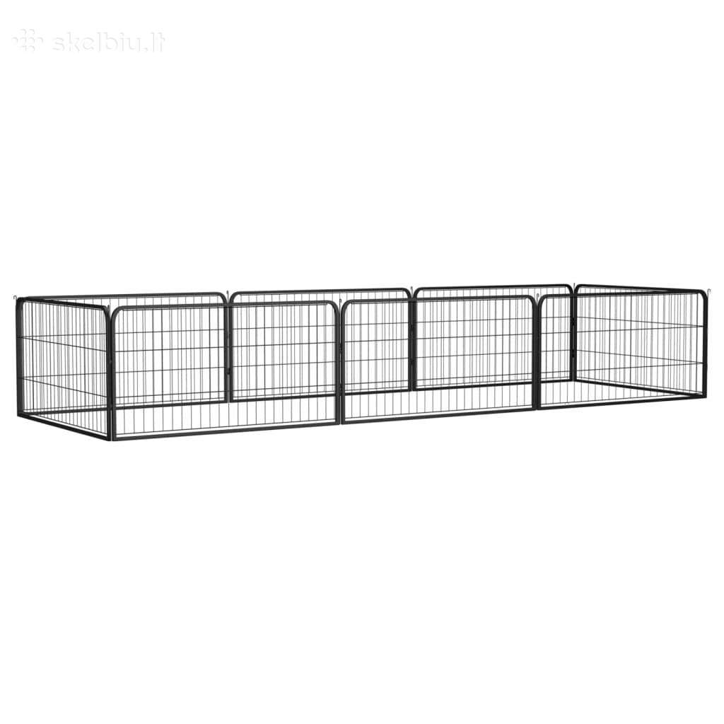 Vidaxl Šunų aptvaras, 8 segmentai, juodas 100x50cm