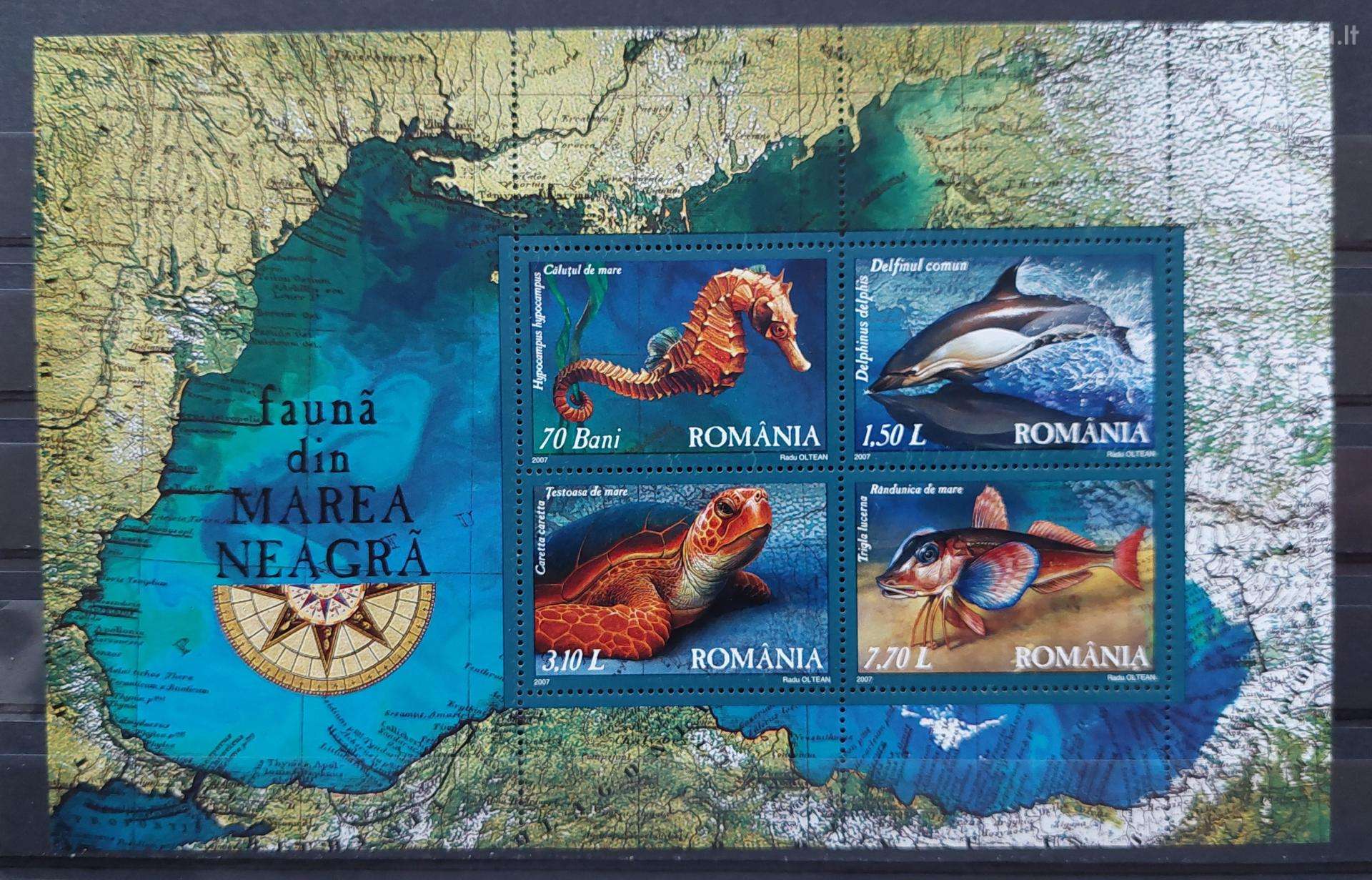 Rumunija 2007 jūros fauna, švarus, Michel block393