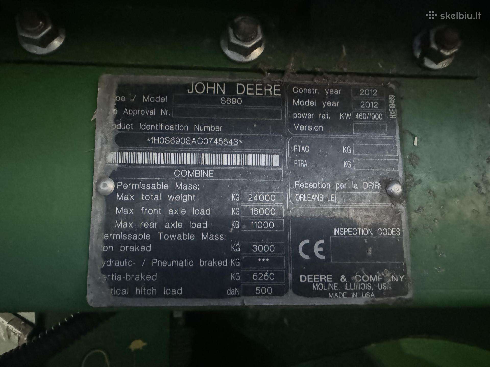 John Deere S690TT, комбайны