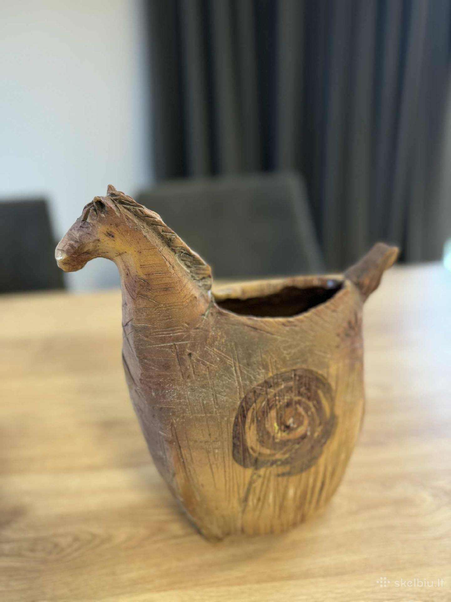 Autorinė rankų darbo keraminė vaza