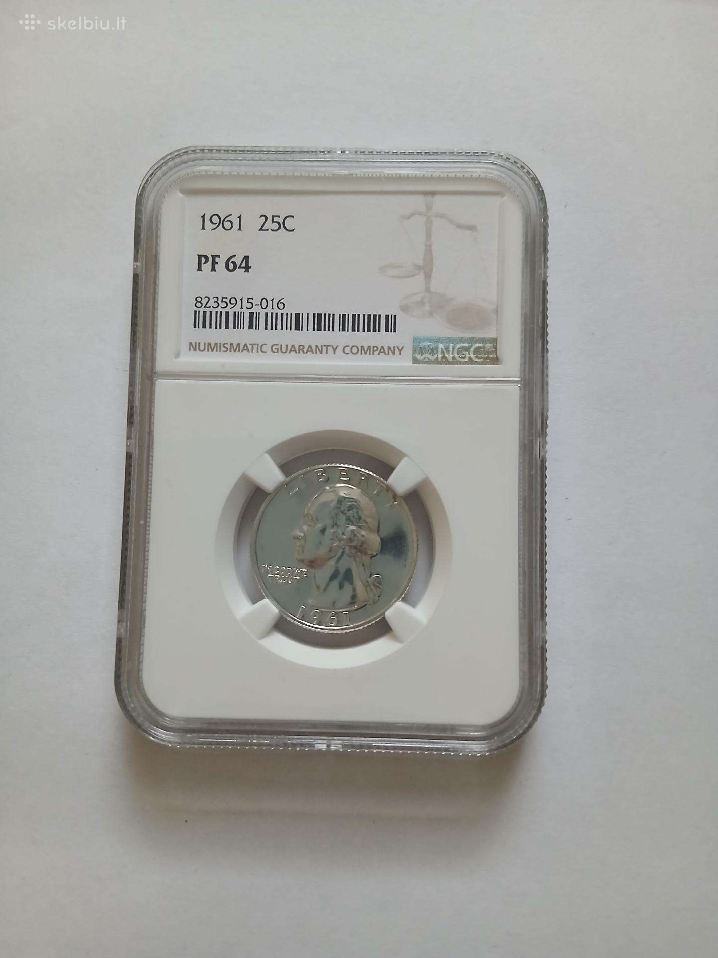 Sidabras JAV 1961 Proof 25 C