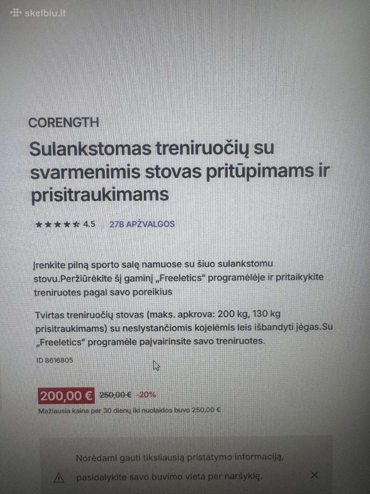 Sulankstomas treniruočių stovas