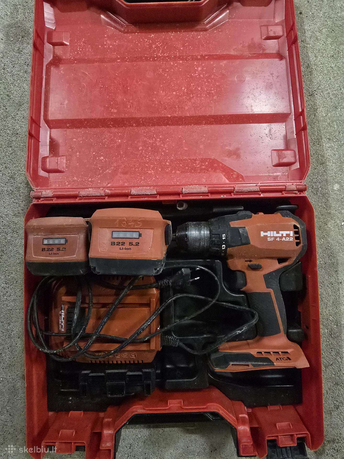 Hilti Sf4-22a suktukas, gręžtuvas 5ah baterijomis.