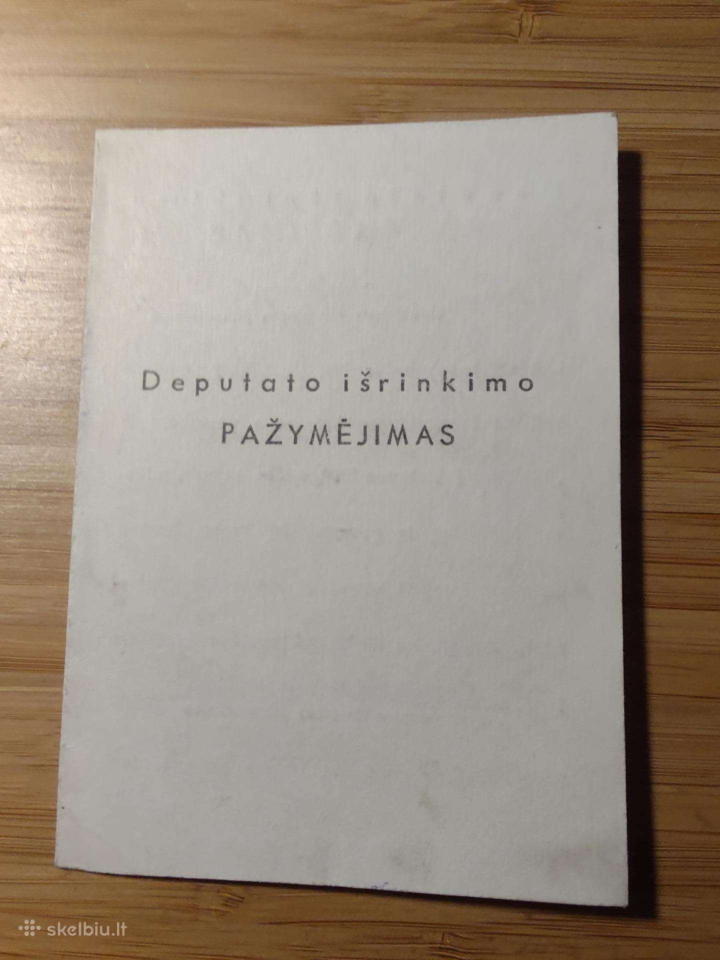 Deputato išrinkimo pažymėjimas 1950 Kavarskas
