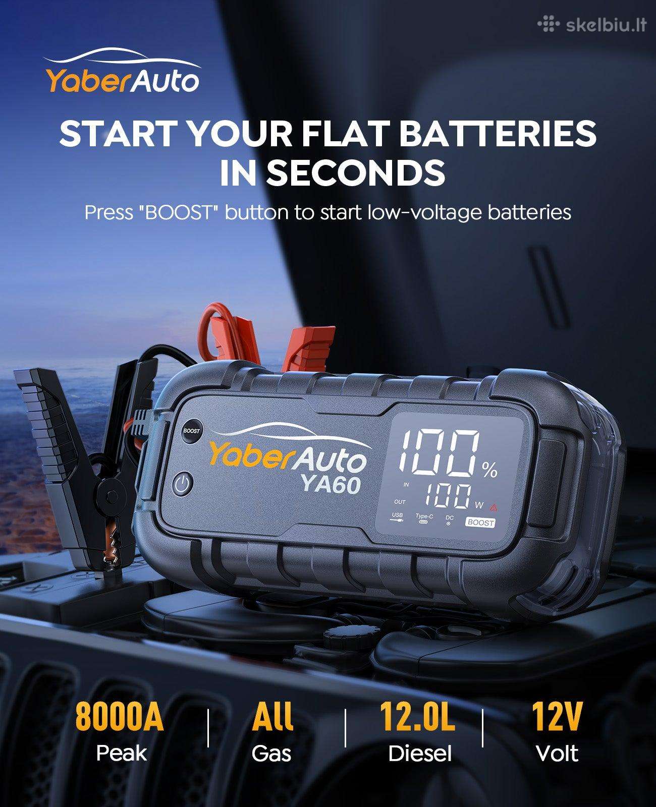 Yaberauto Ya60 automobilio starteris booster 6000a