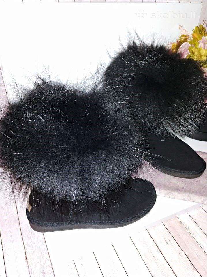 Odiniai sniego batai su vilna ir kailiu ugg