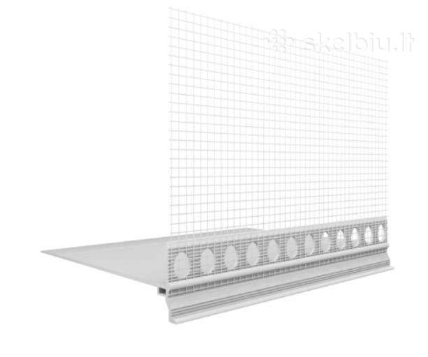 Pvc profilis Ejot, cokolinis, su tinkleliu
