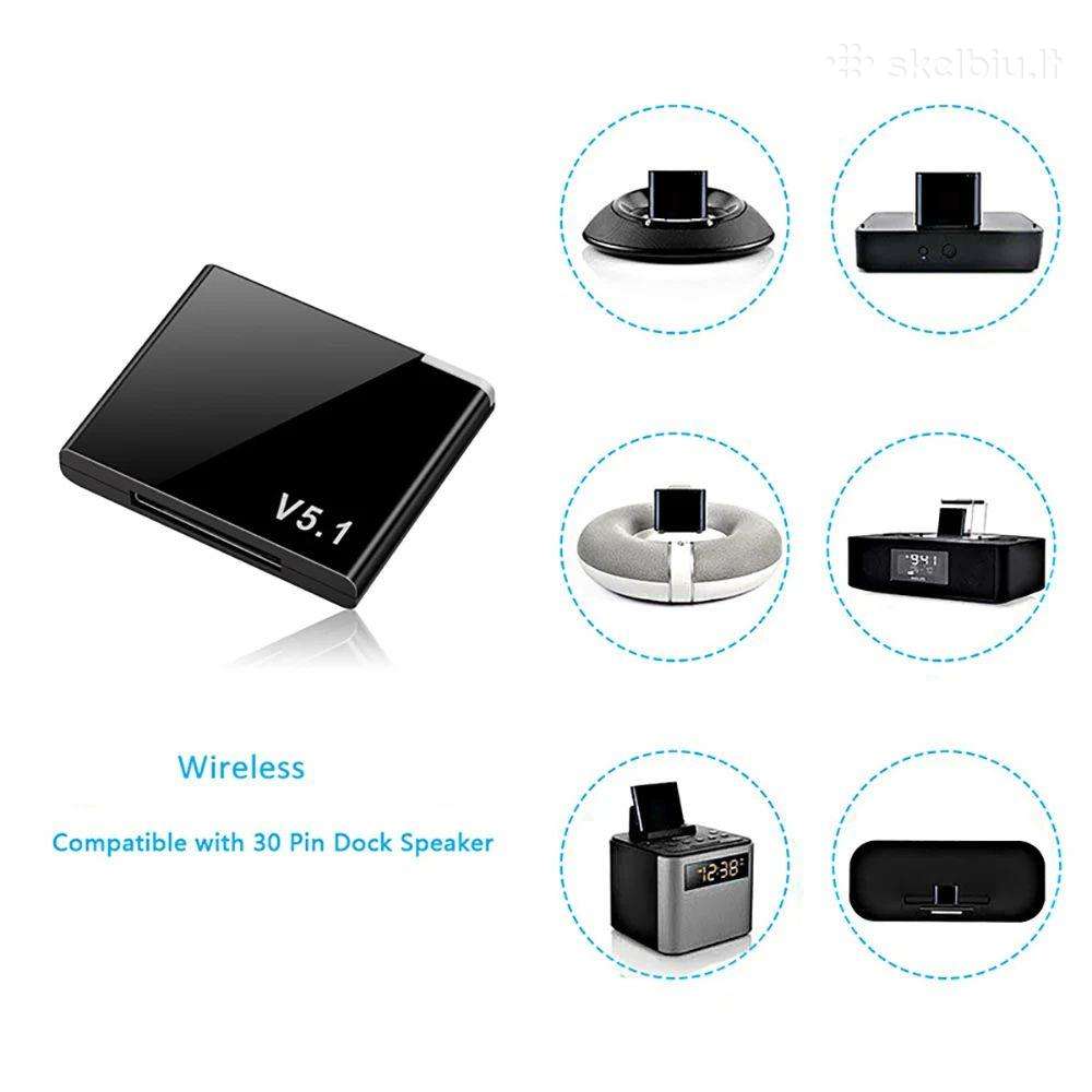 Apple iPad, iPhone 30-pin Bluetooth adapteris