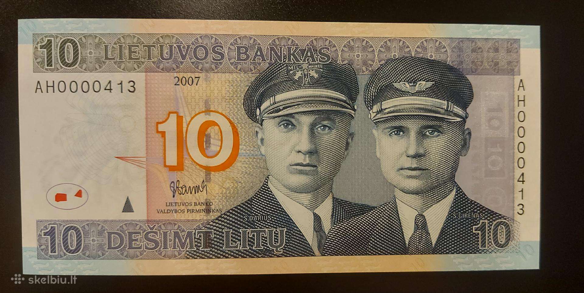 10 litu 2007 m . Zemas nr. Ah0000413