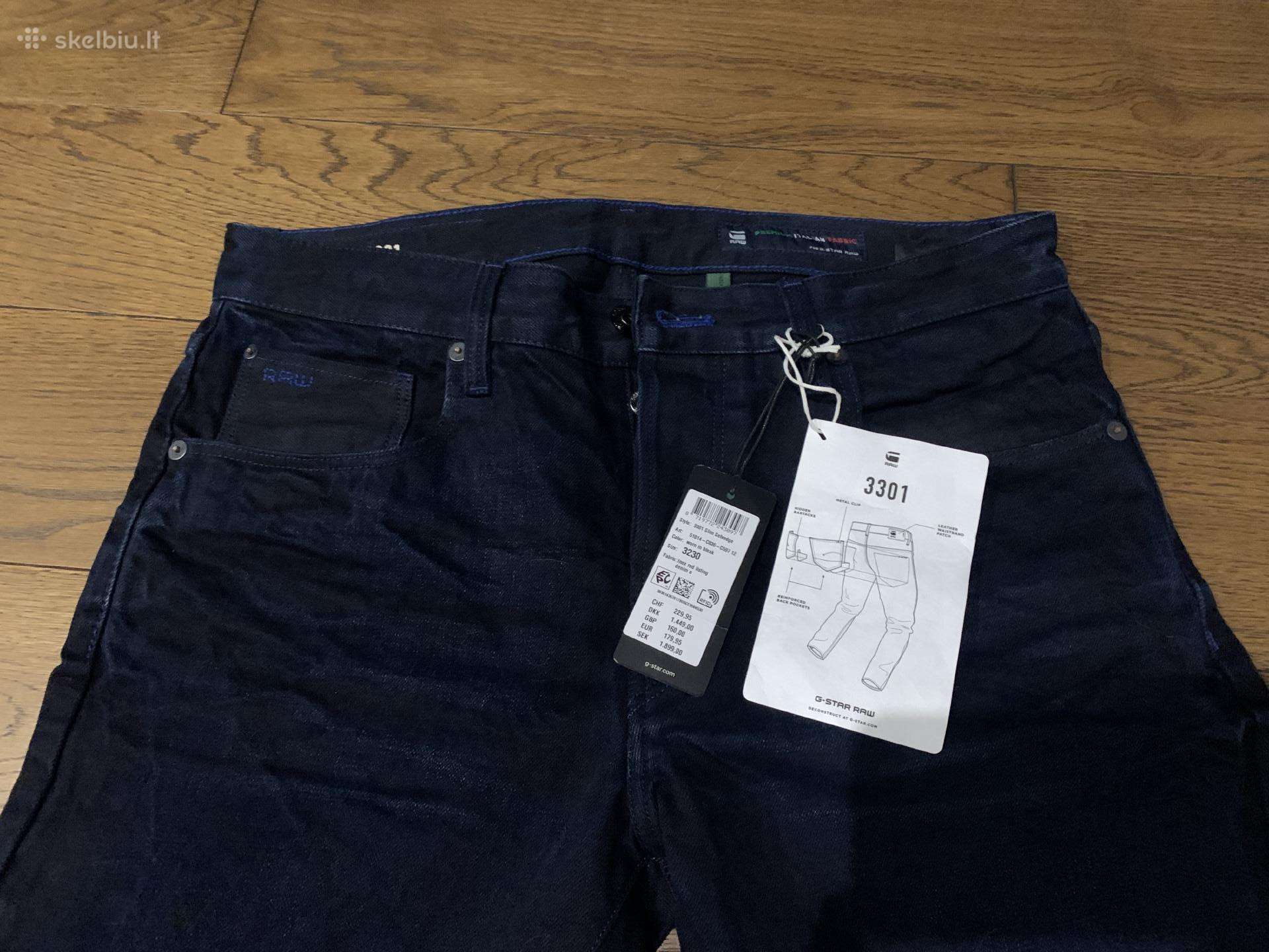 Nauji G-star 3301 Slim selvedge jeans 32/30, 32/32