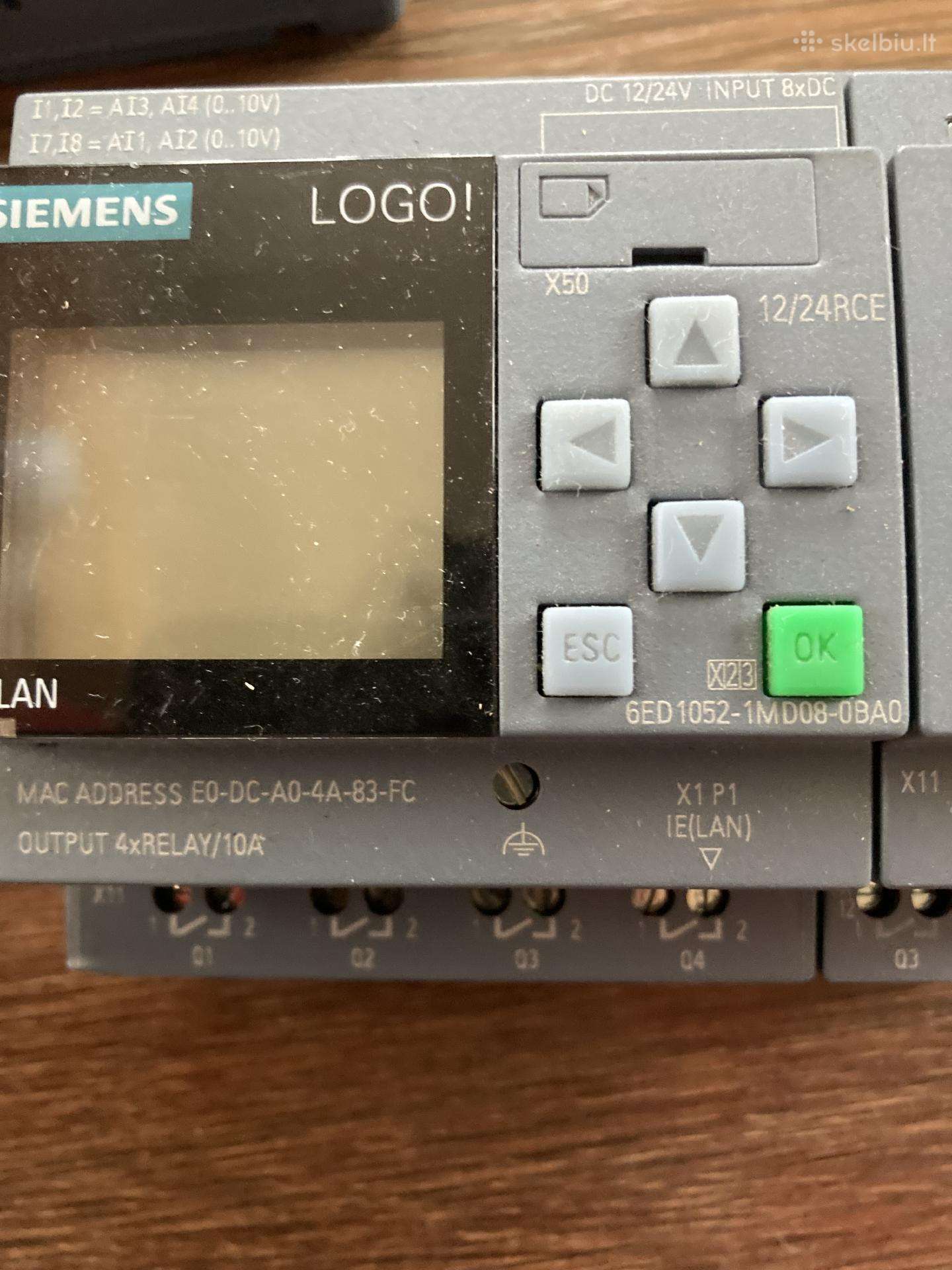 Siemens valdiklis su išplėtimo moduliu