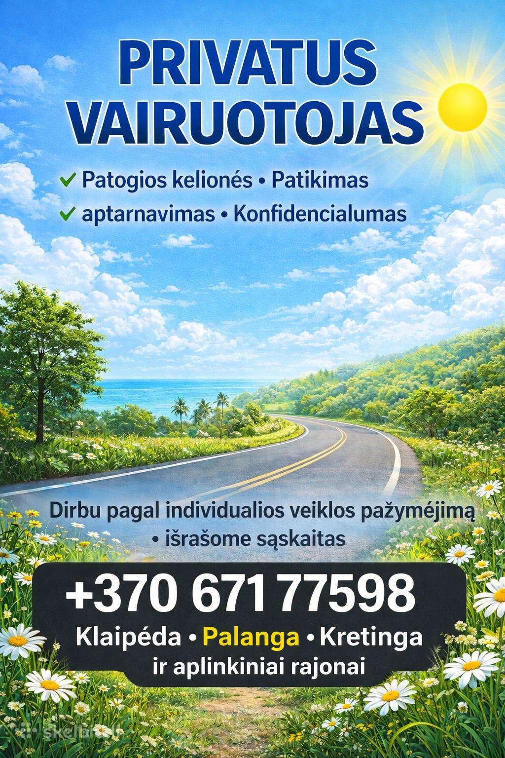 Vairuotojo paslaugos Jūsų kelionėms