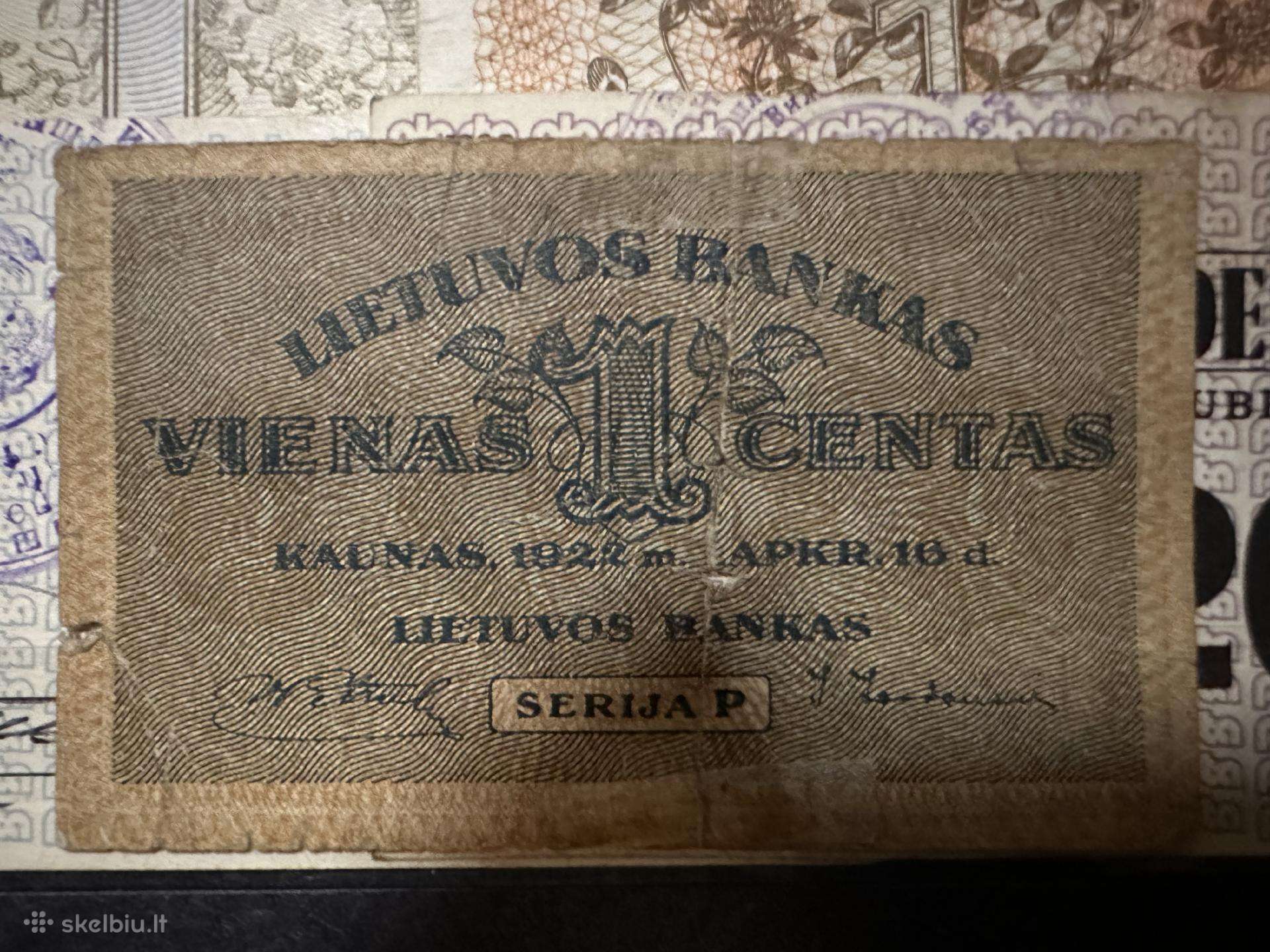 1922 m. smetoniškas 1 centas