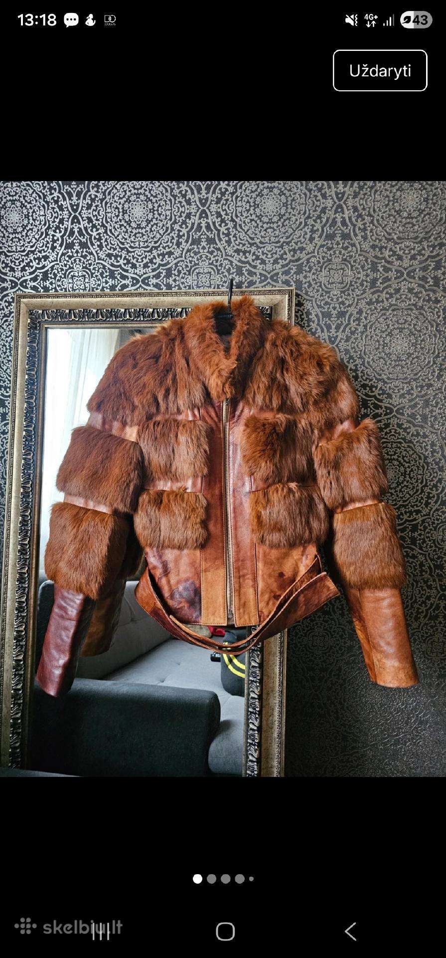 Striukė su natūraliu kailiu