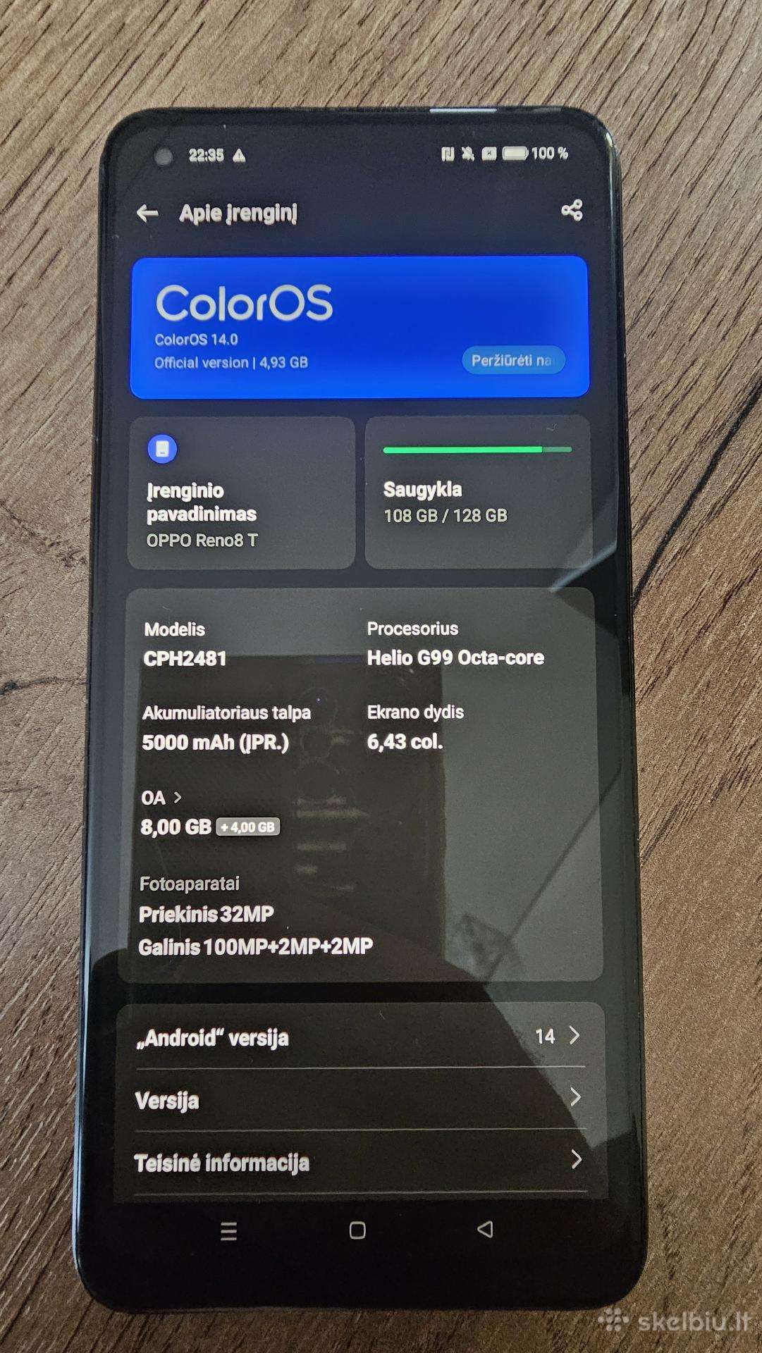 Telefonas Oppo Reno8 T 128 GB
