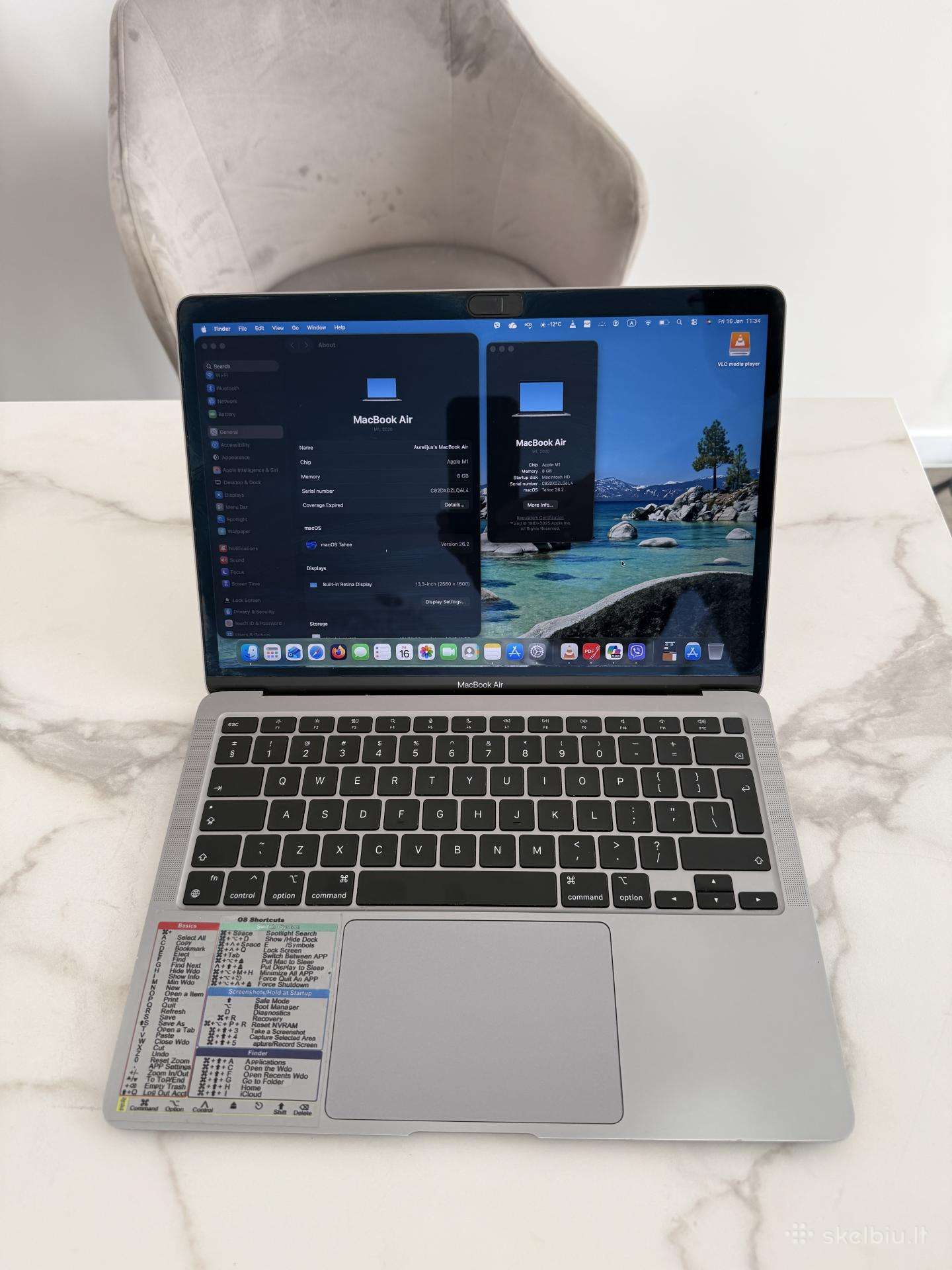 Parduodu Mac Book Air M1 8 GB 256 SSD