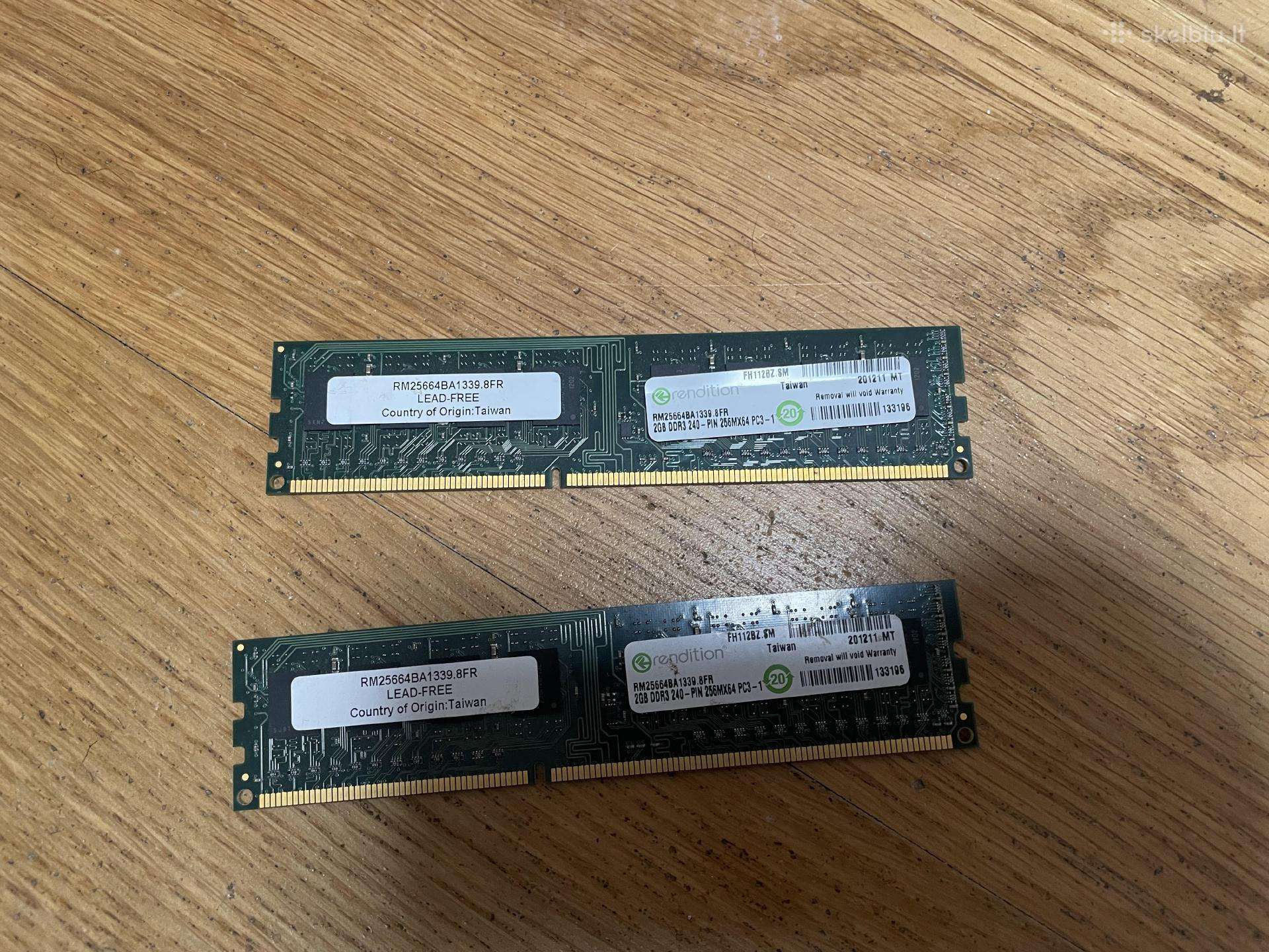 Rendition 2x 2gb Ddr3 operatyvioji atmintis