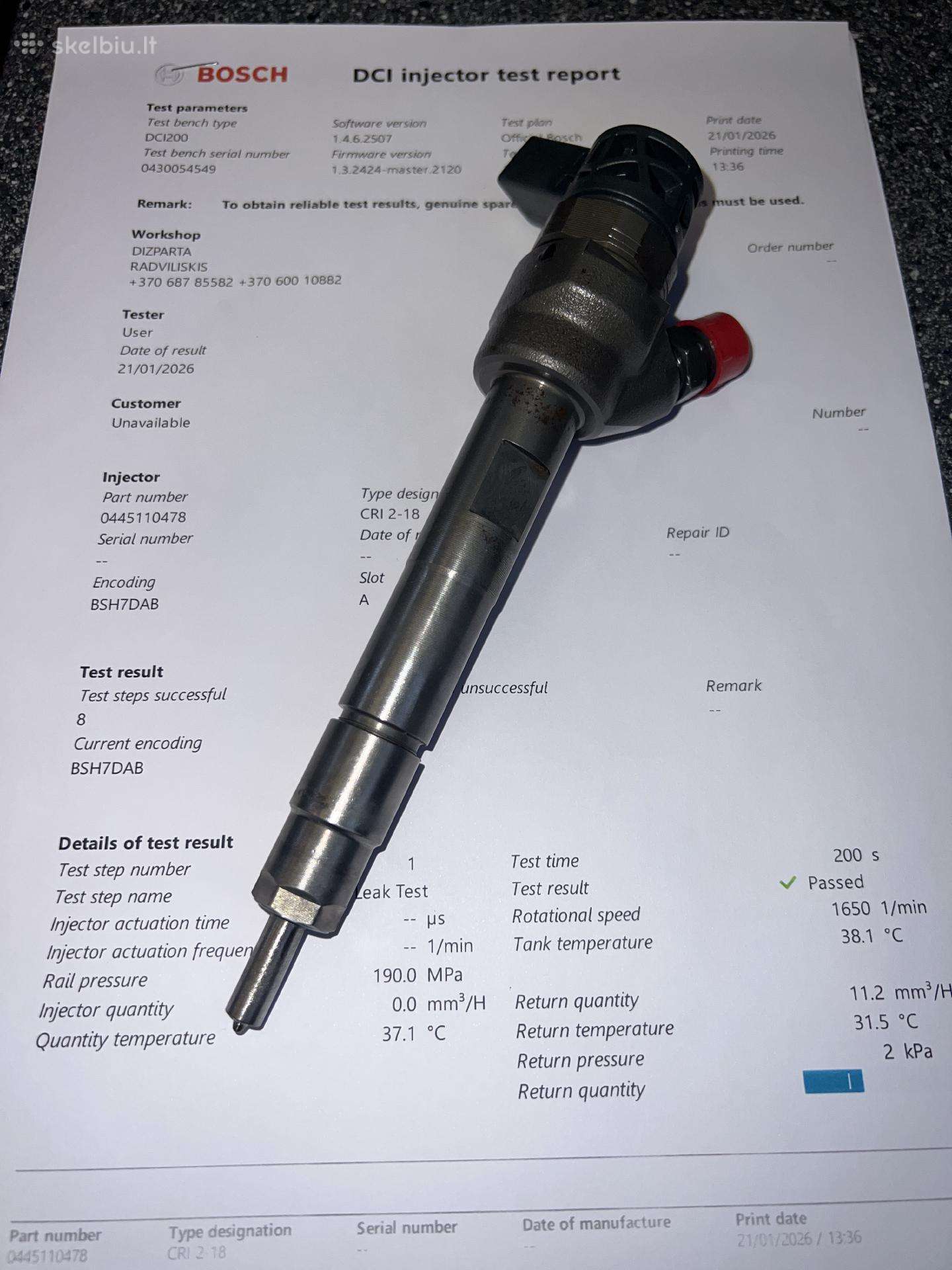 Bmw 2.0-3.0d 0445110382 478 595 596 616 Purkstukai